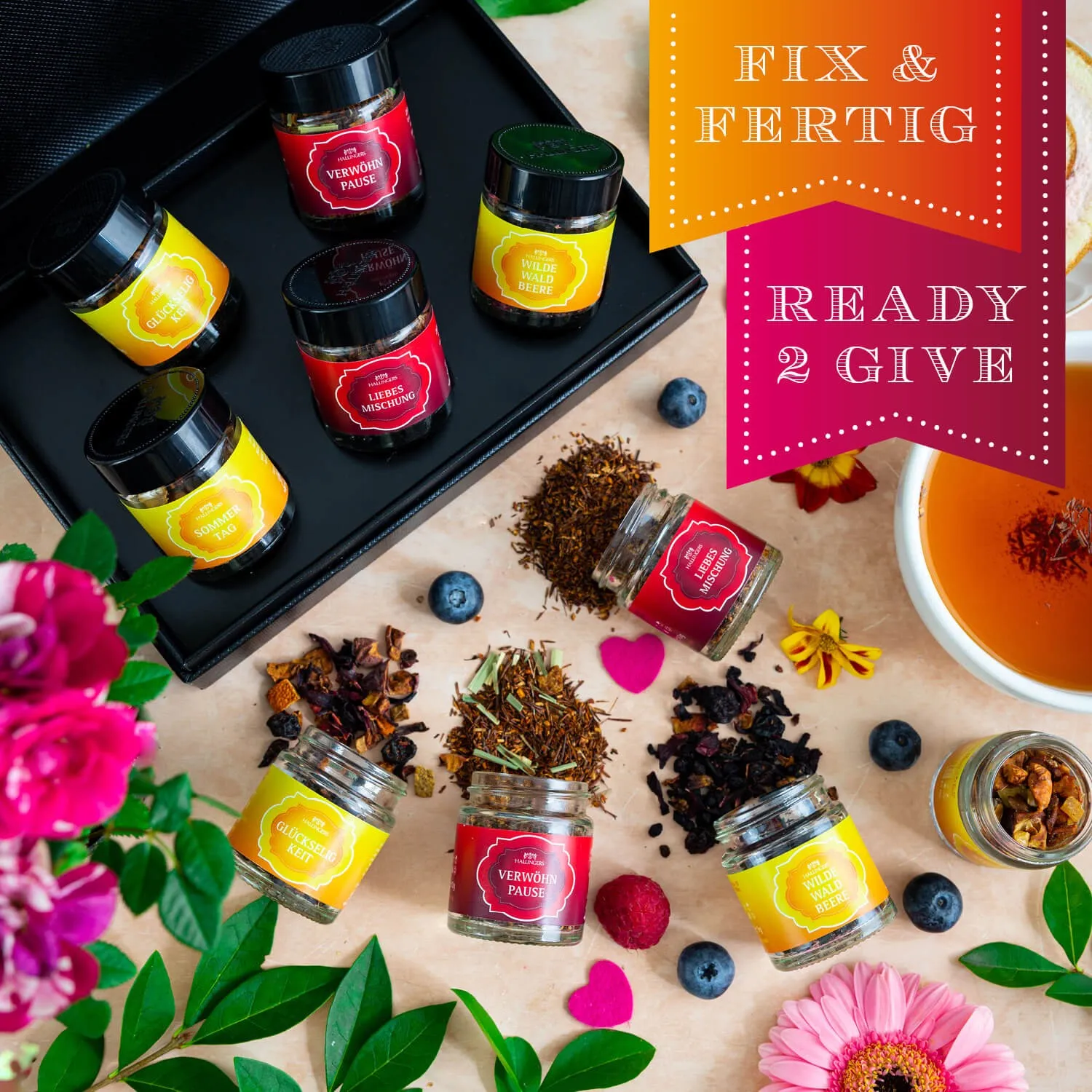 Genießen Sie das Leben mit einer täglichen Kanne Hallingers Tee.