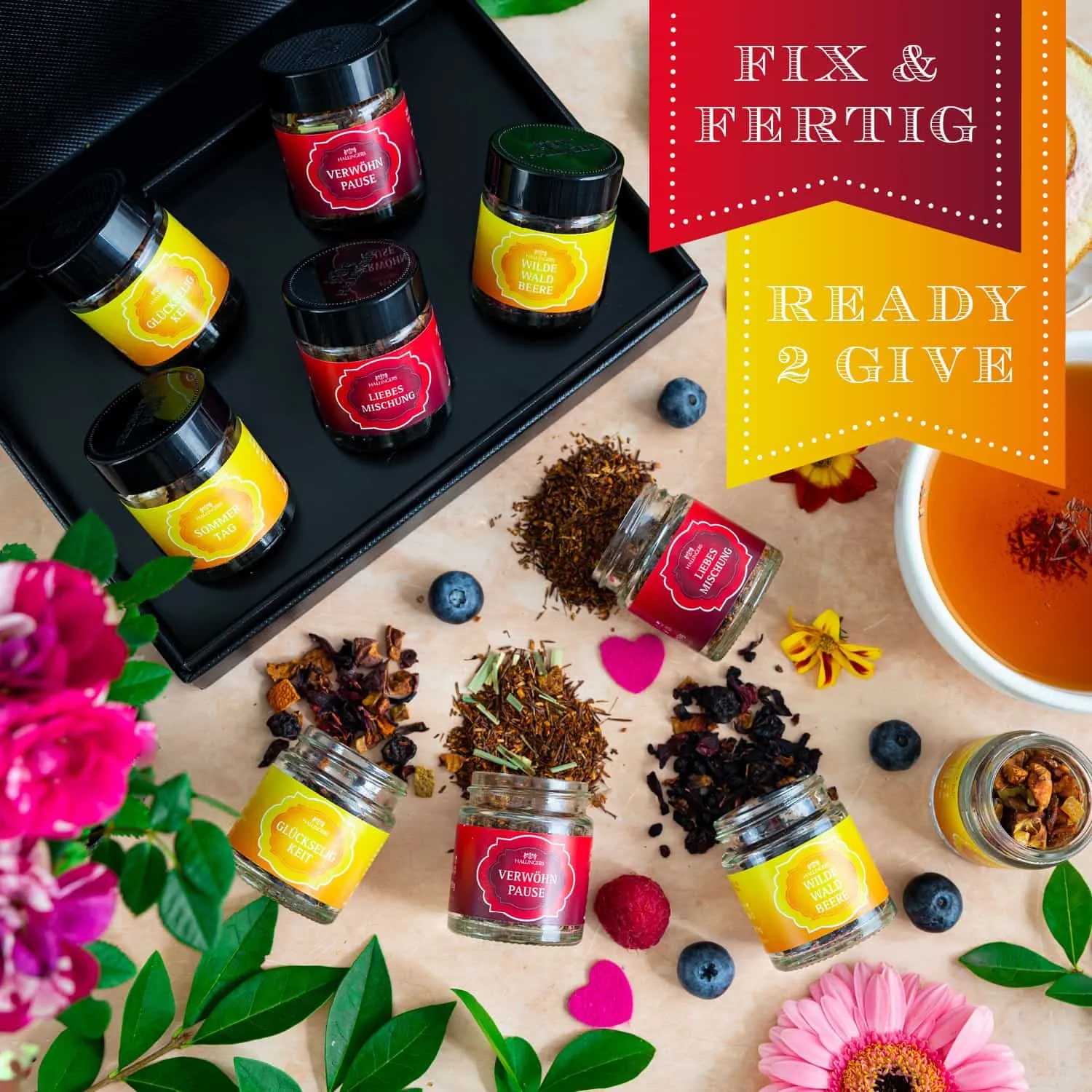 Genießen Sie das Leben mit einer täglichen Kanne Hallingers Tee.