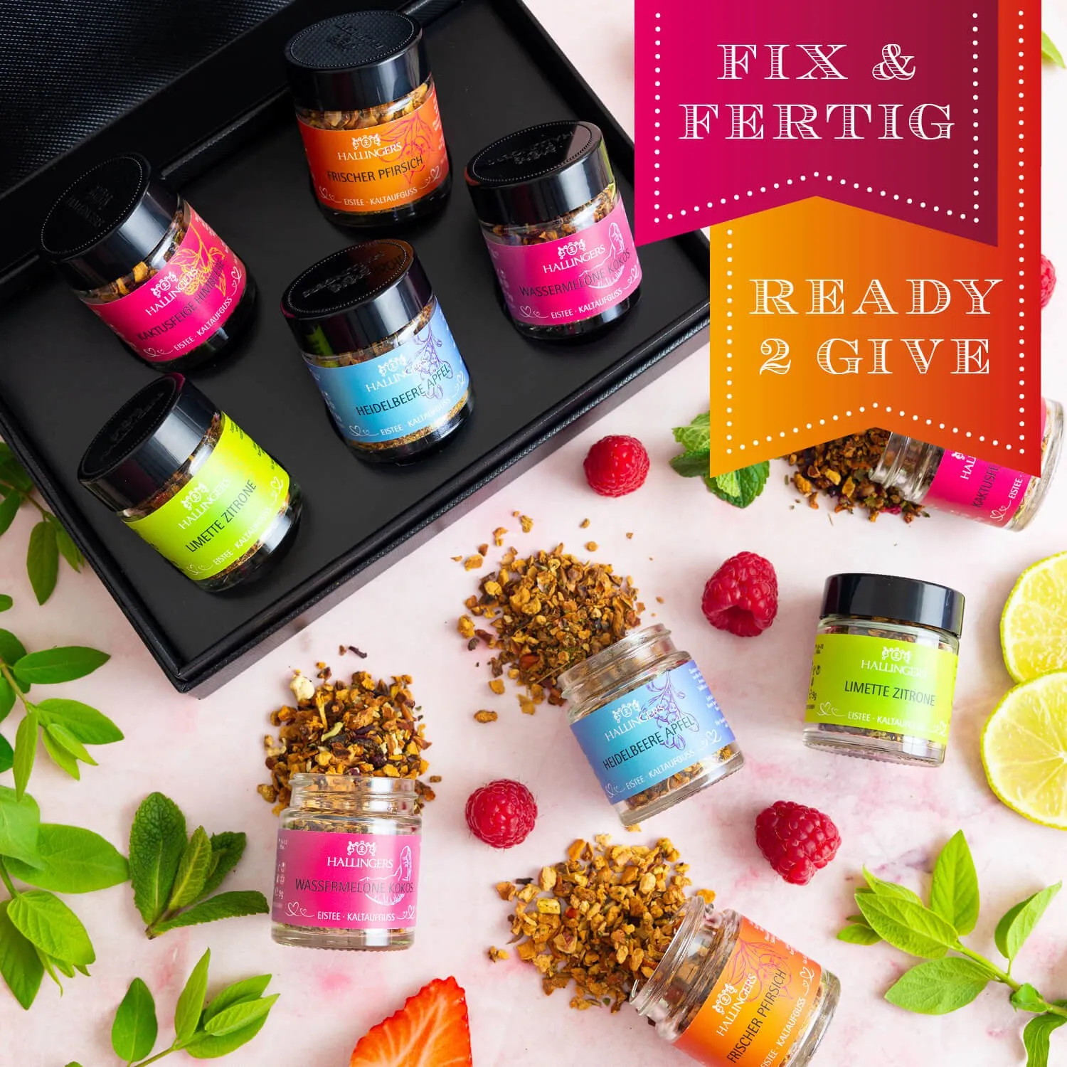 Genieße das Leben mit einer täglichen Kanne Hallingers Tee.