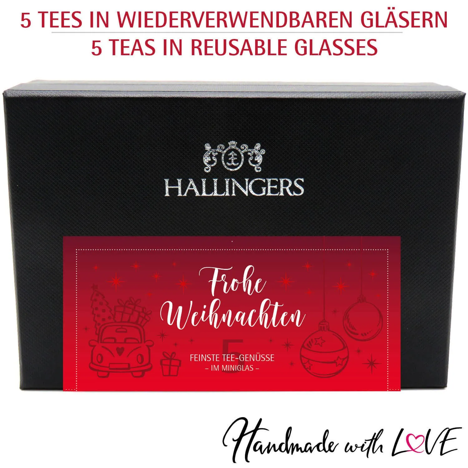 Frohe Weihnachten Red Christmas (5 Grün-Tees im Glas)