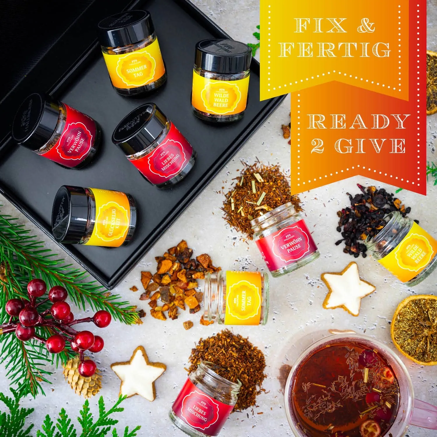 Genieße das Leben mit einer täglichen Kanne Hallingers Tee.