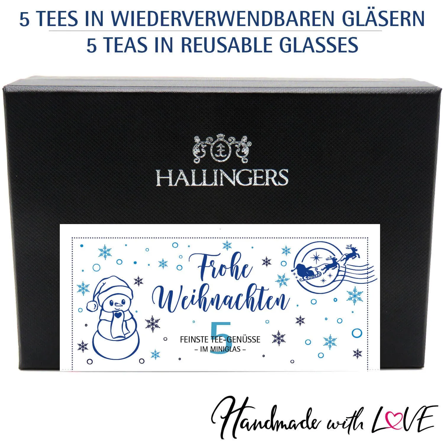 Frohe Weihnachten White Christmas (5 Winter-Tees im Glas)