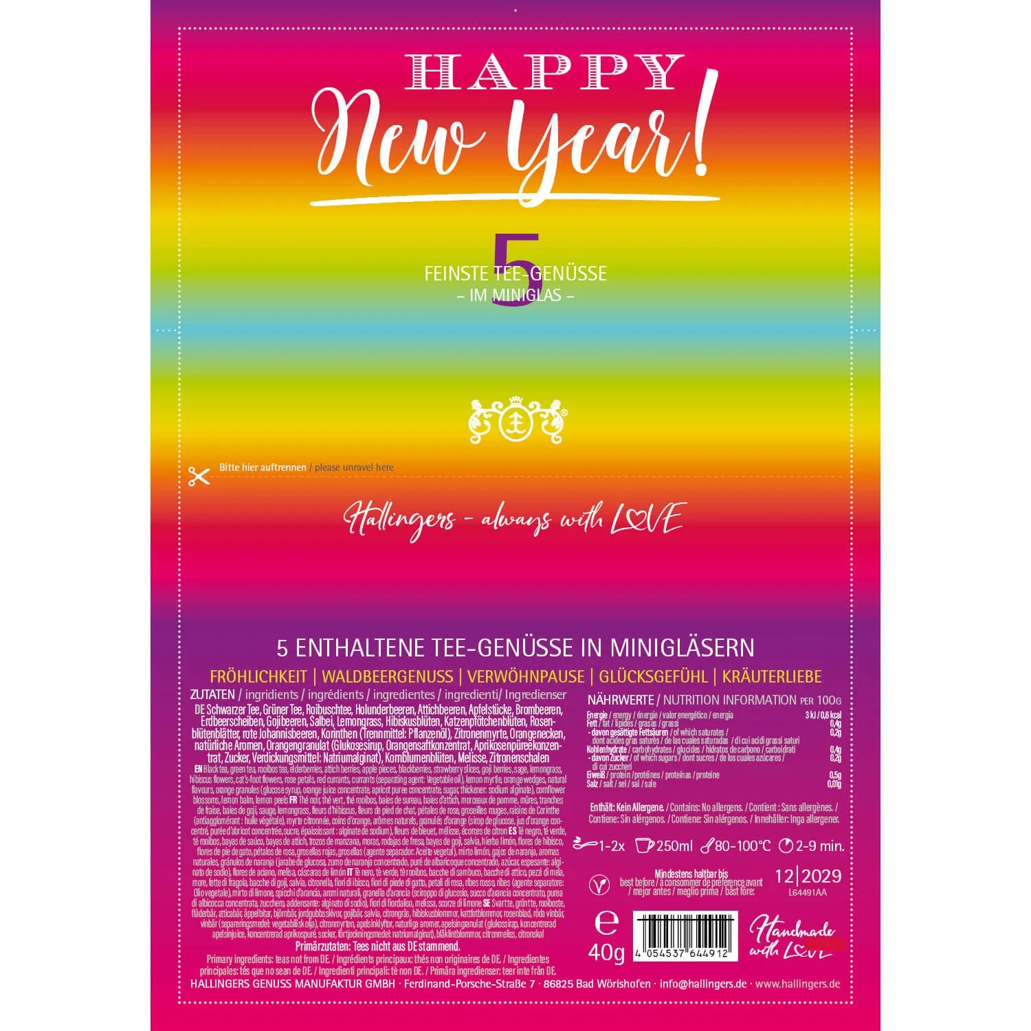 Happy New Year Color (5 Tees im Glas)