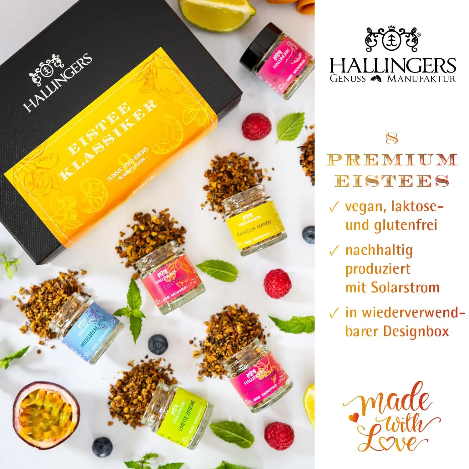 TEE SET IN DER GESCHENKBOX - 8 Sorten premium loser Tee als exklusives Probierset, stilvoll verpackt in einer edlen Geschenkbox mit Rezept-Booklet. Die besondere Geschenkidee für Teeliebhaber, Genießer & entspannte Wohlfühlmomente