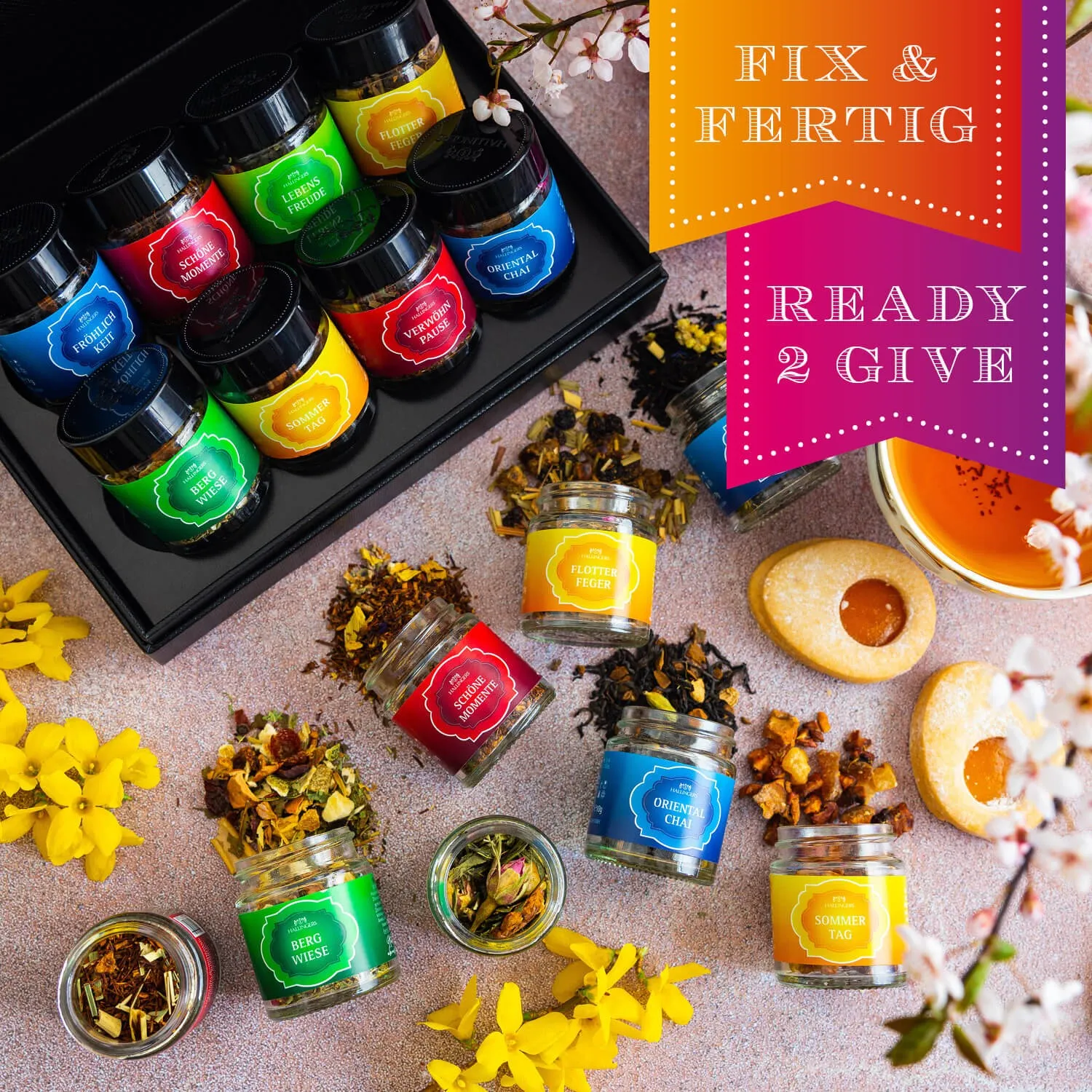 Genieße den Frühling mit einer täglichen Kanne Hallingers Tee.