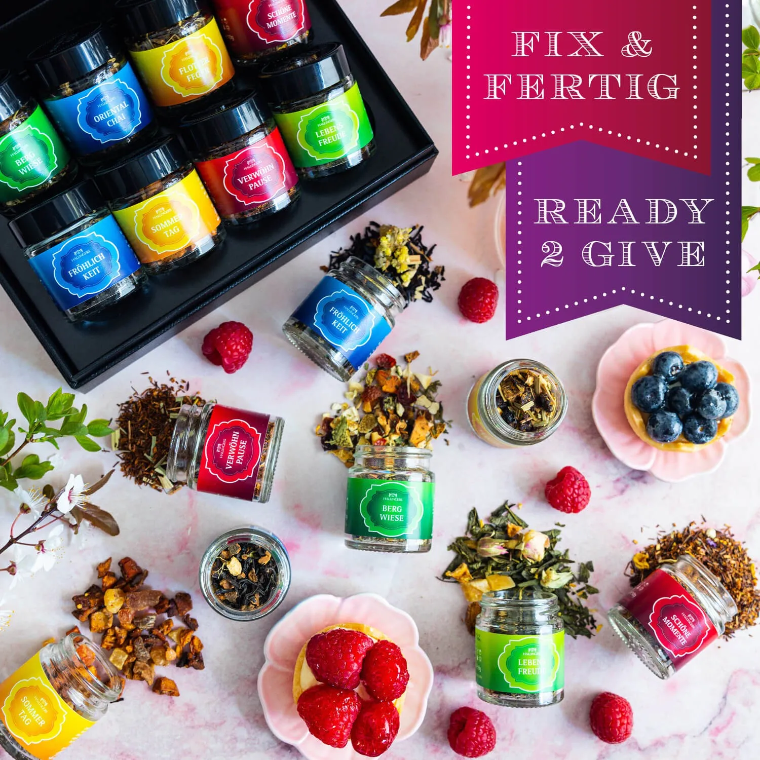 Wunderbarer Teeduft und schöne Sorten zum Probieren für unsere Mama.