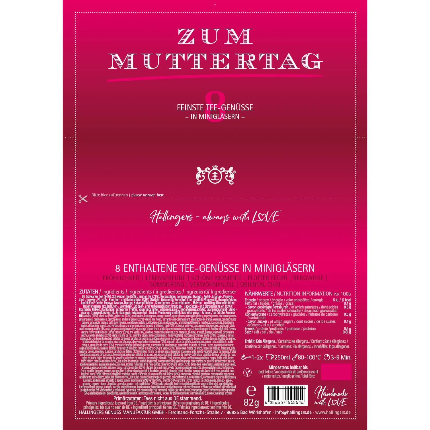 Zum Muttertag (8 Tees im Glas)