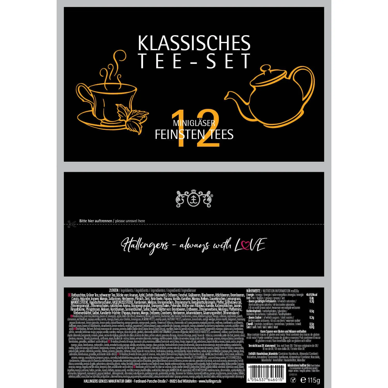 Klassisches Tee-Set (12 Tees im Glas)