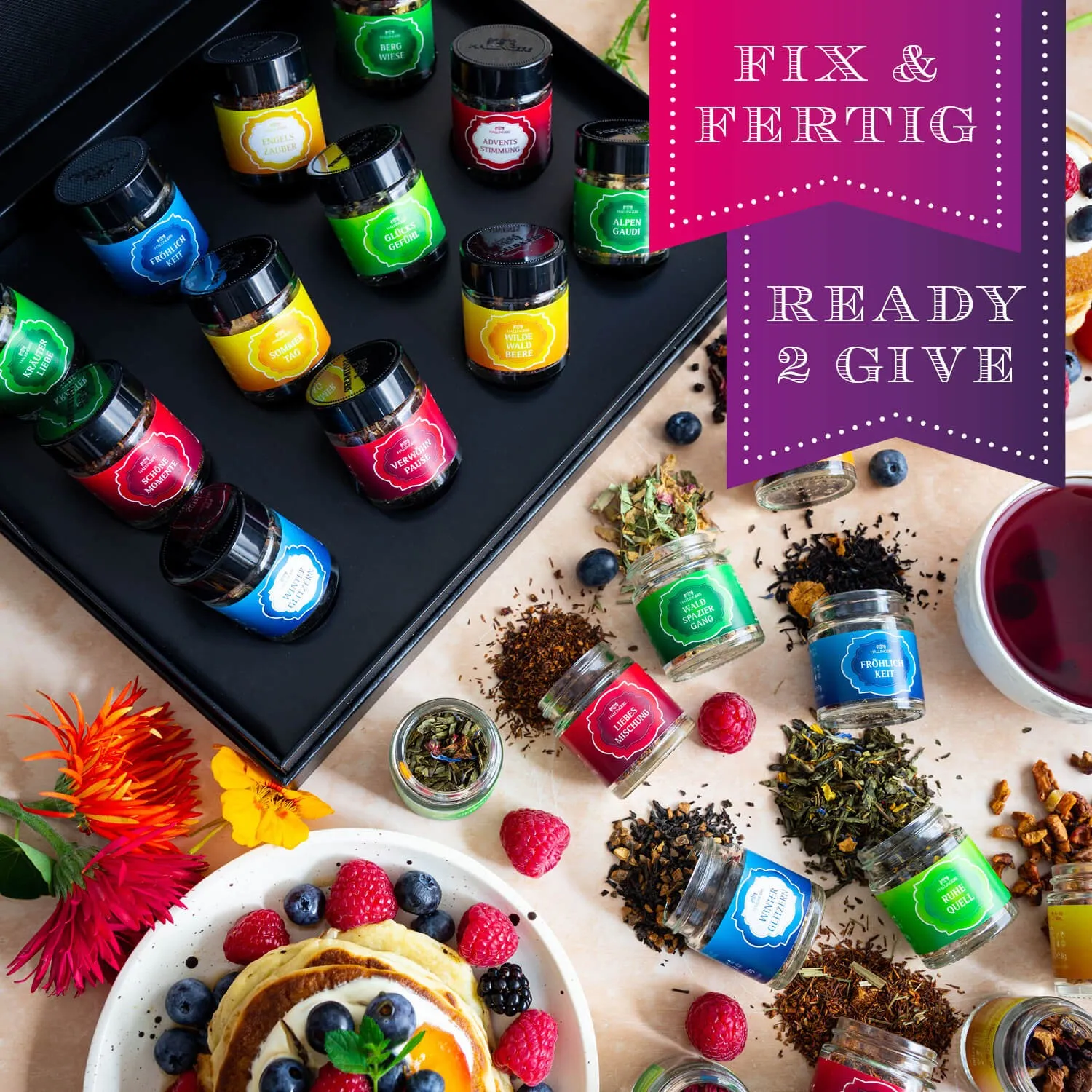 Genieße das Leben mit einer täglichen Kanne Hallingers Tee.