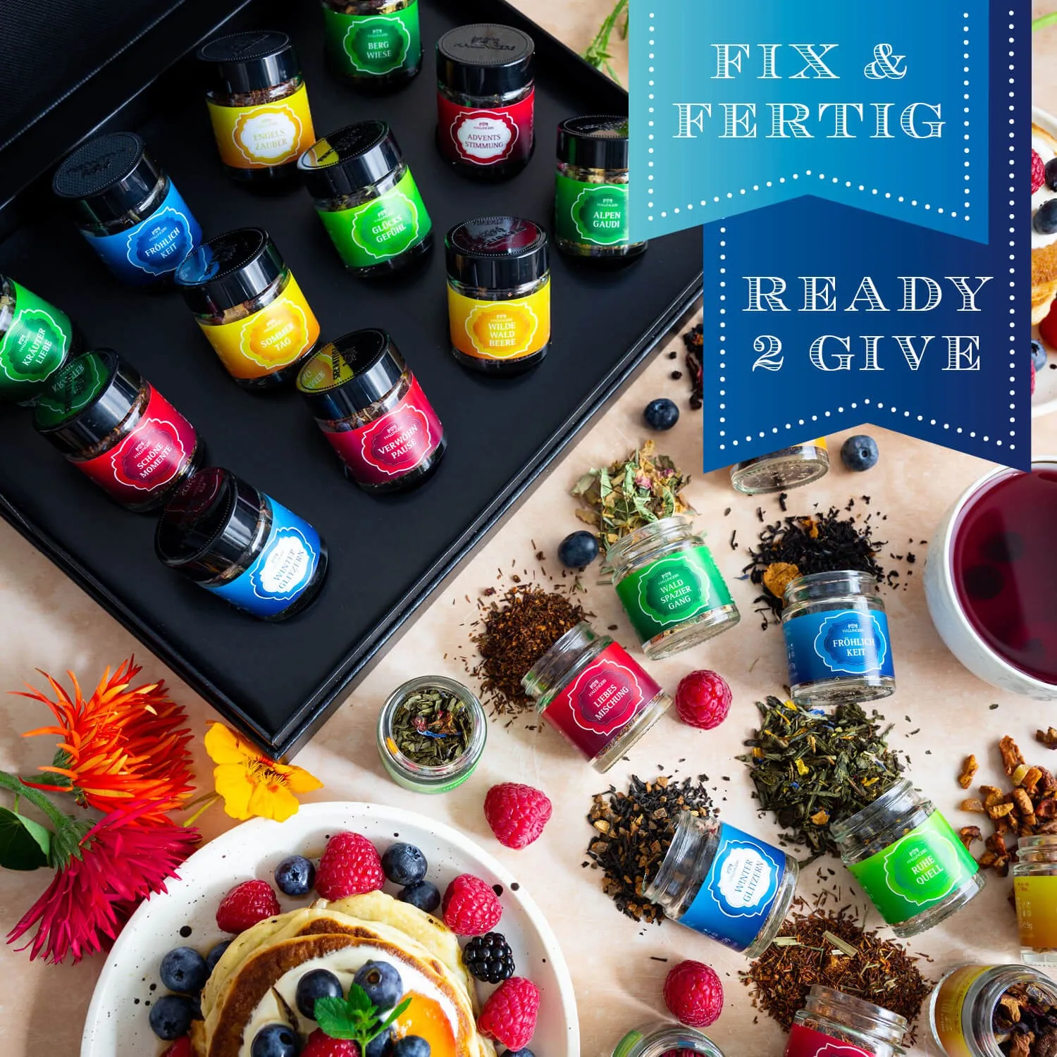 Genieße das Leben mit einer täglichen Kanne Hallingers Tee.