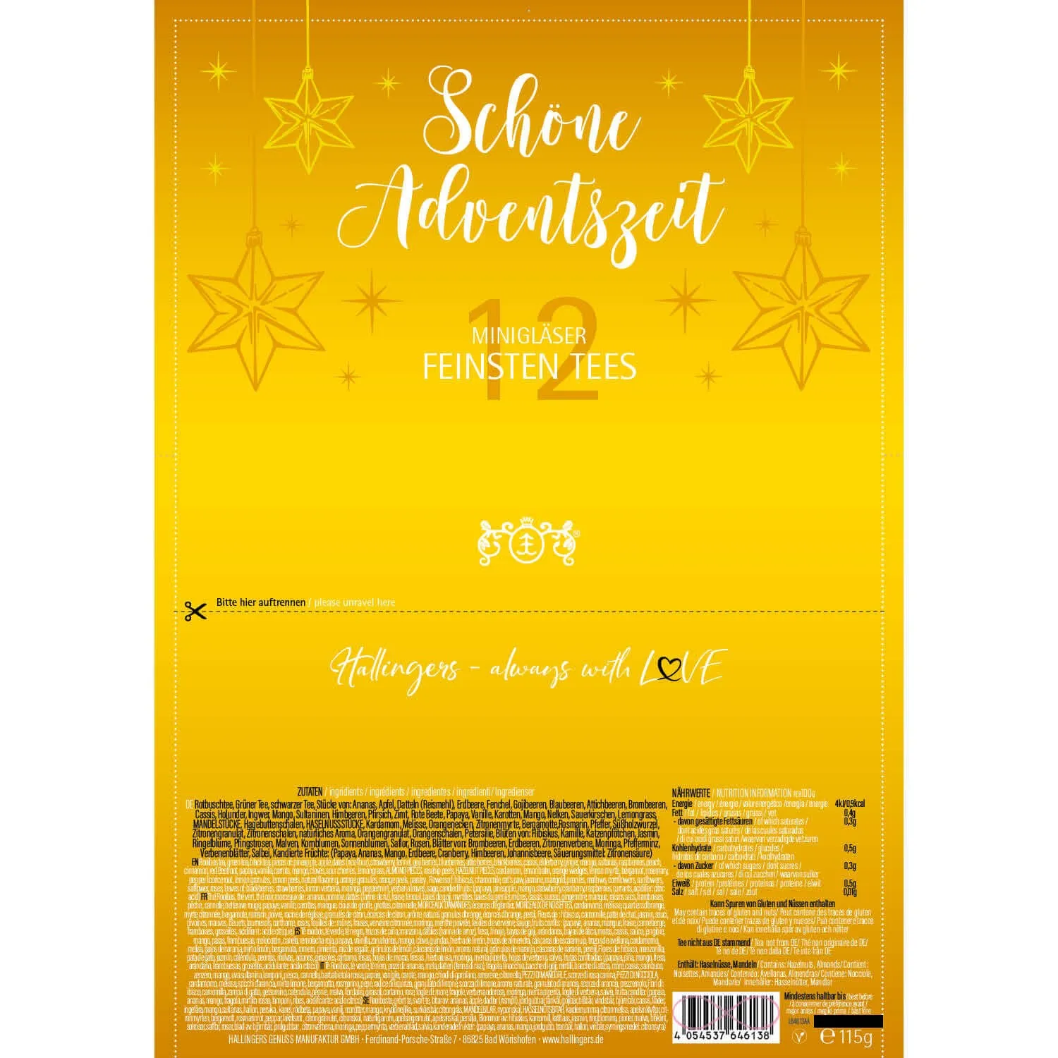 Schöne Adventszeit (12 Winter-Tees im Glas)