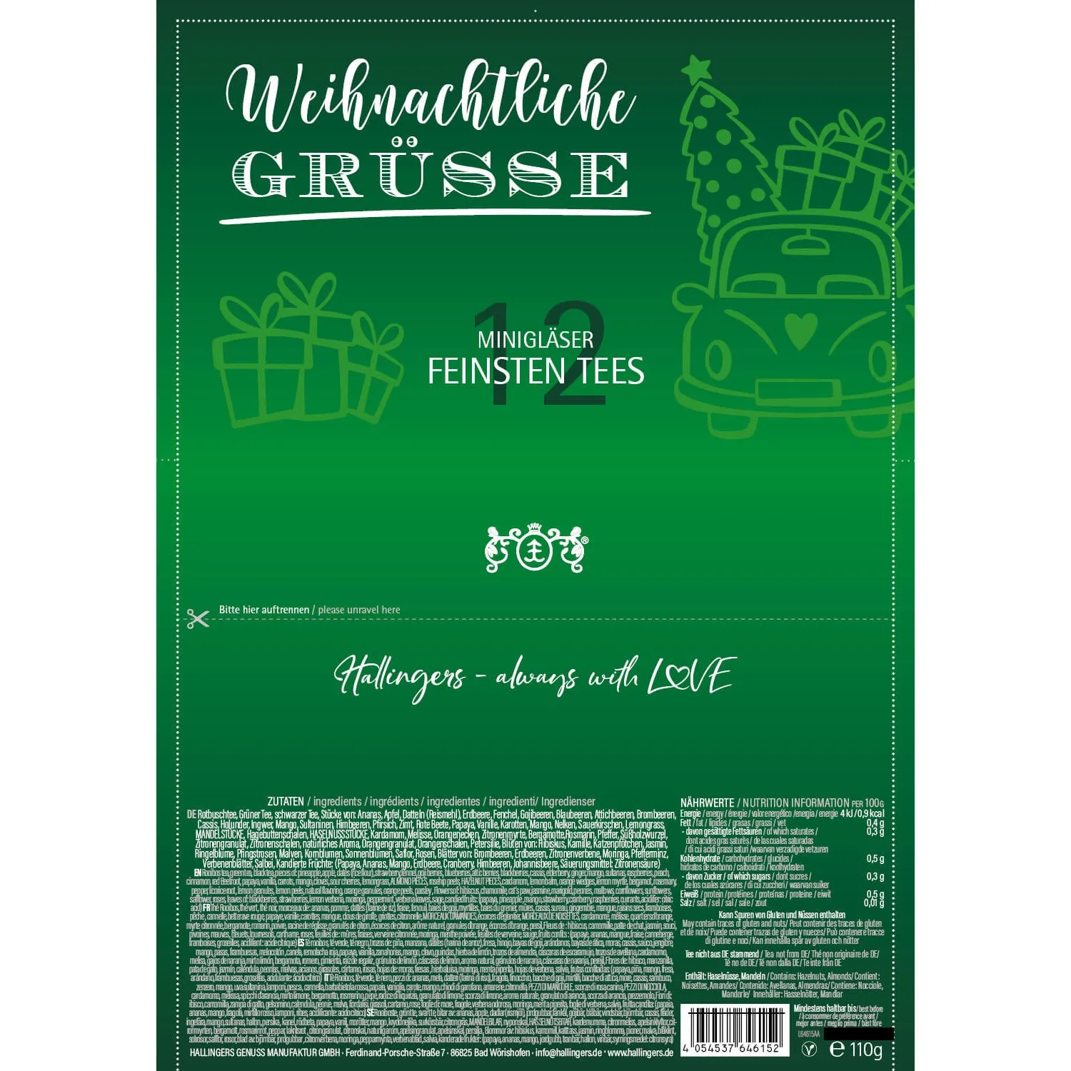 Weihnachtliche Grüße (12 Winter-Tees im Glas)