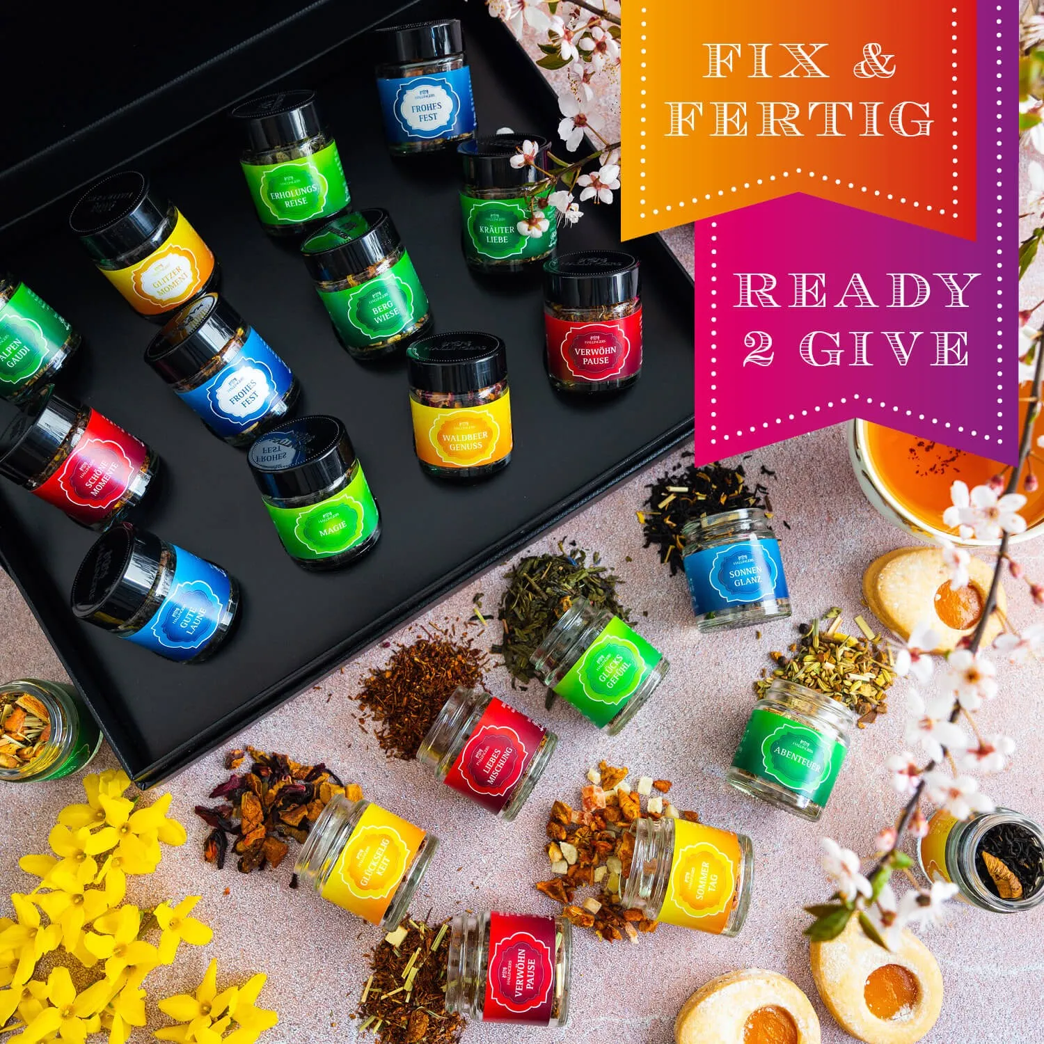 Genieße den Frühling mit einer täglichen Kanne Hallingers Tee.