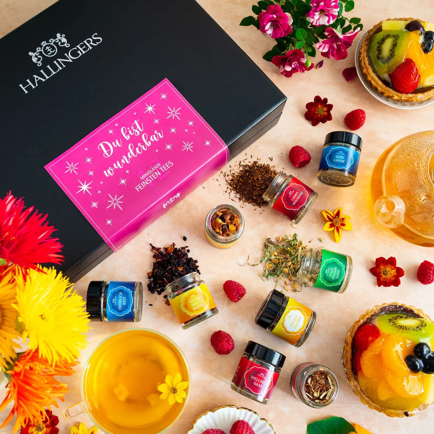 Überraschen Sie Ihre Lieblingsmenschen mit diesem wunderbaren Tee-Geschenkset von Hallingers.
