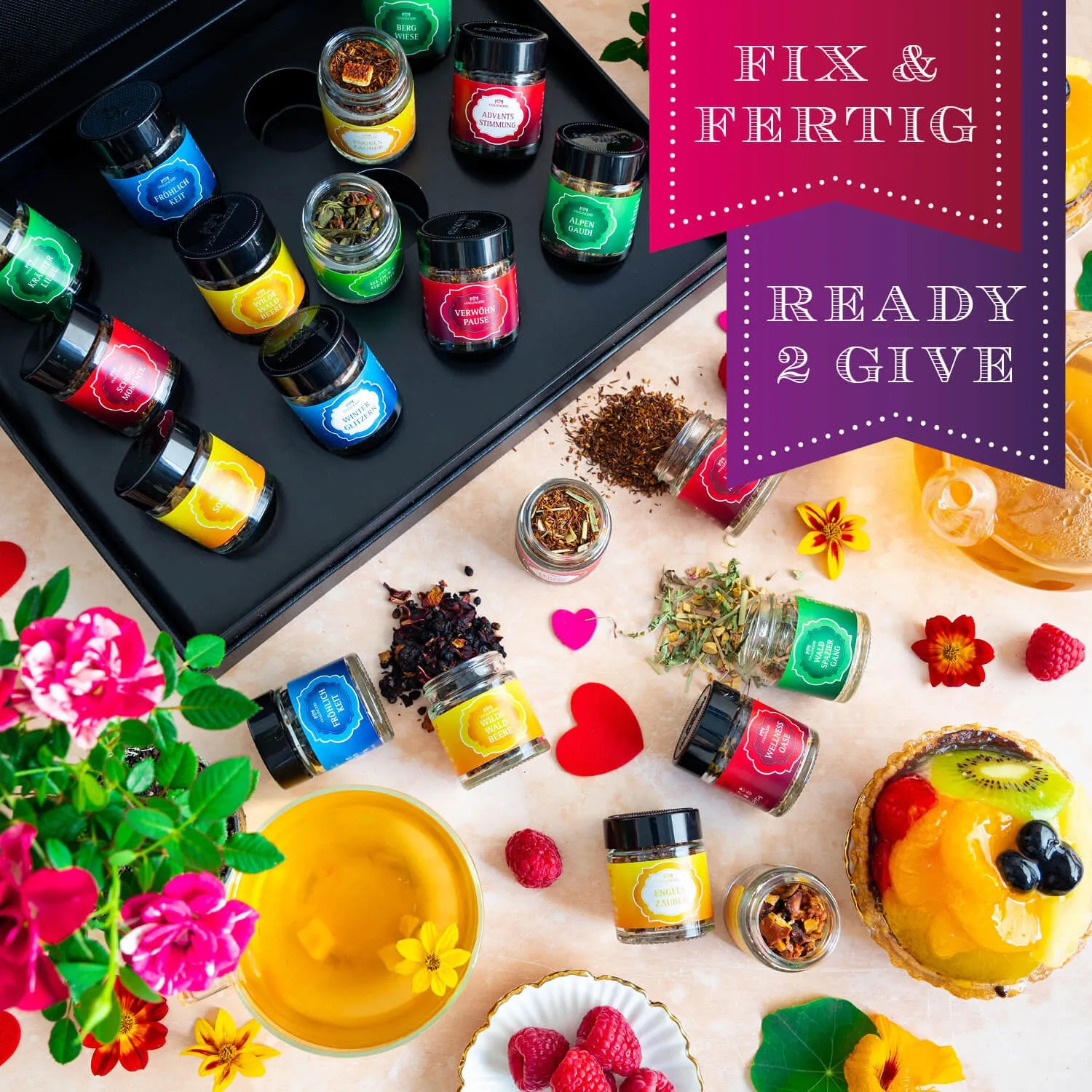 Wunderbarer Teeduft und schöne Sorten zum Probieren für unsere Mama.