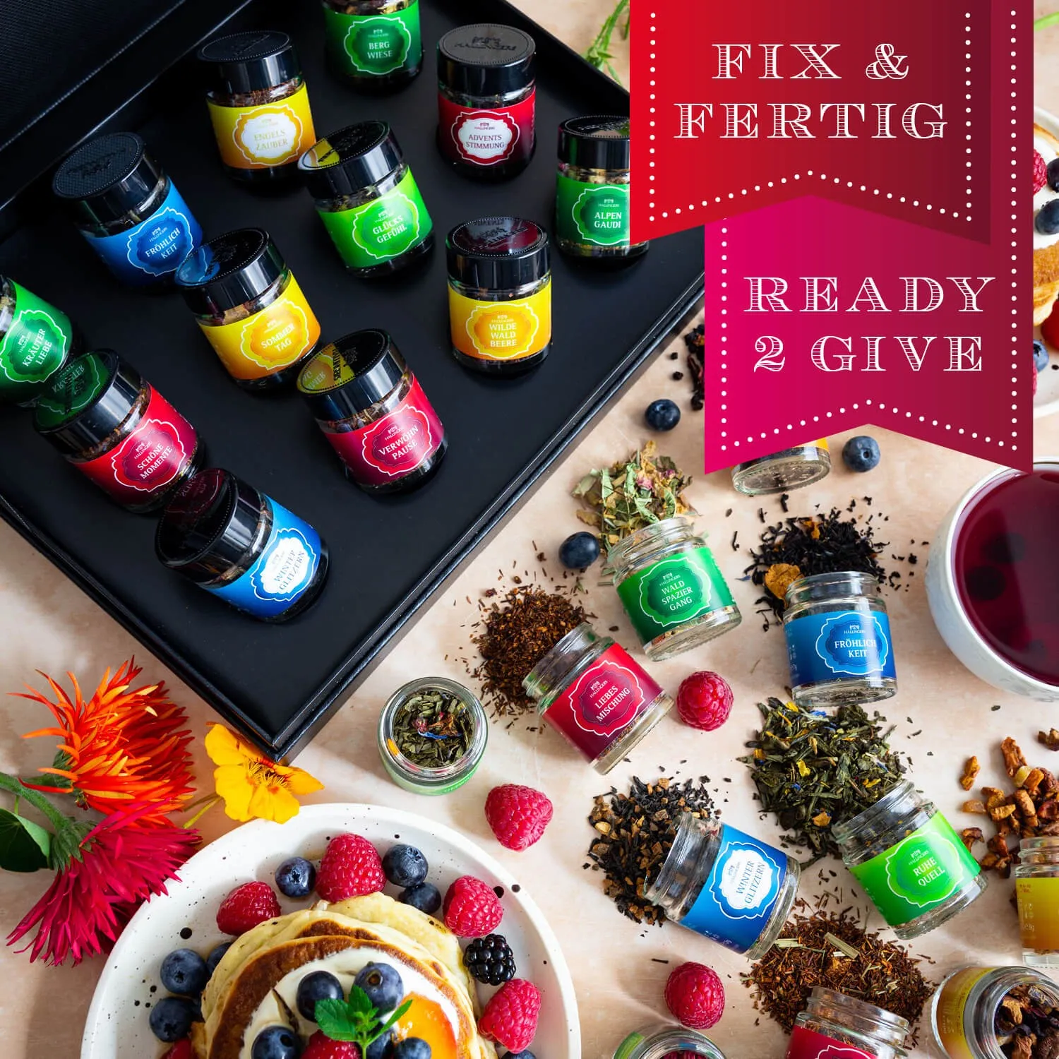 Genieße das Leben mit einer täglichen Kanne Hallingers Tee. Ideal für alle Genießer, um verschiedene Sorten zu probieren!