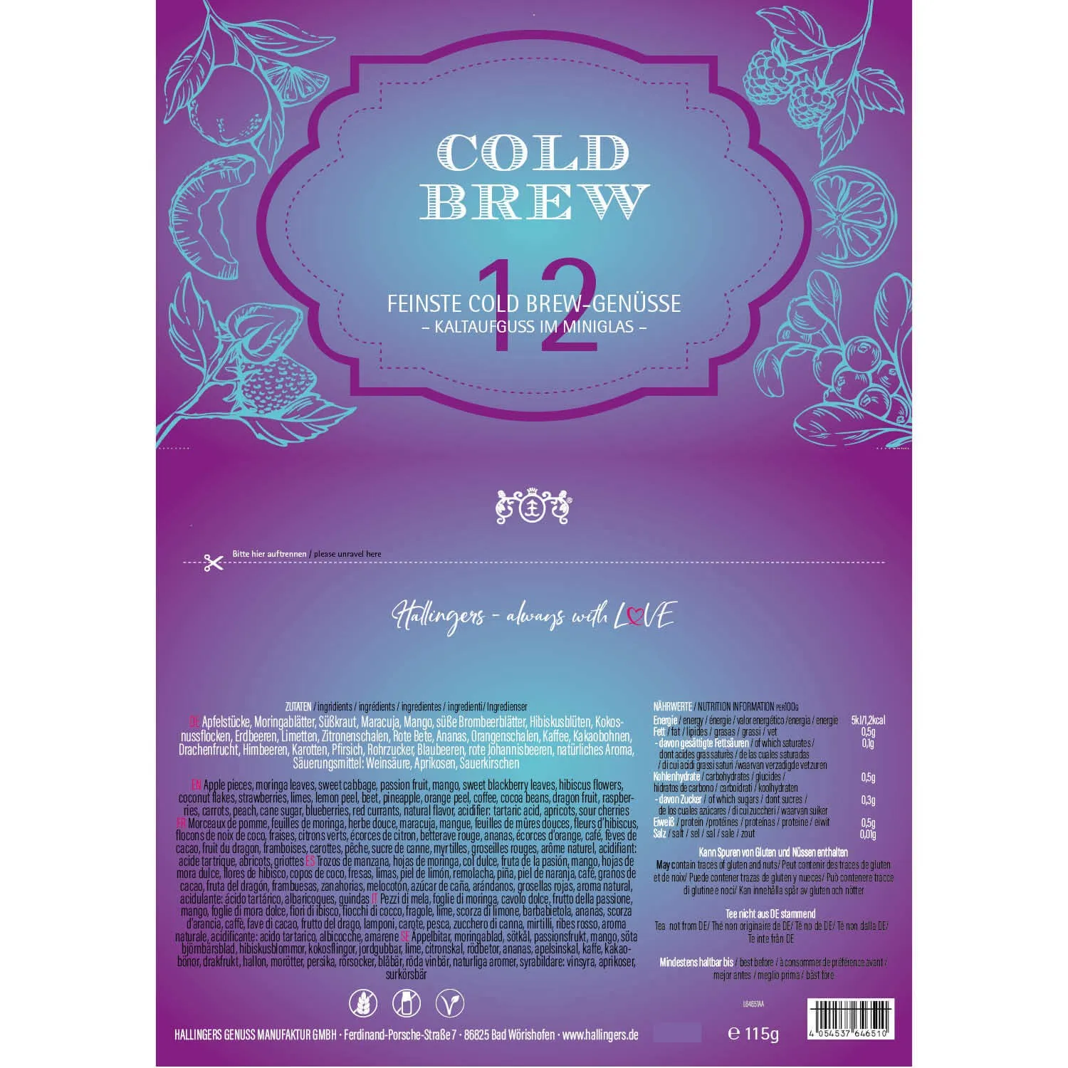 ColdBrew Kaltaufguss Blue-Purple (12 Coldbrew-Tees im Glas)