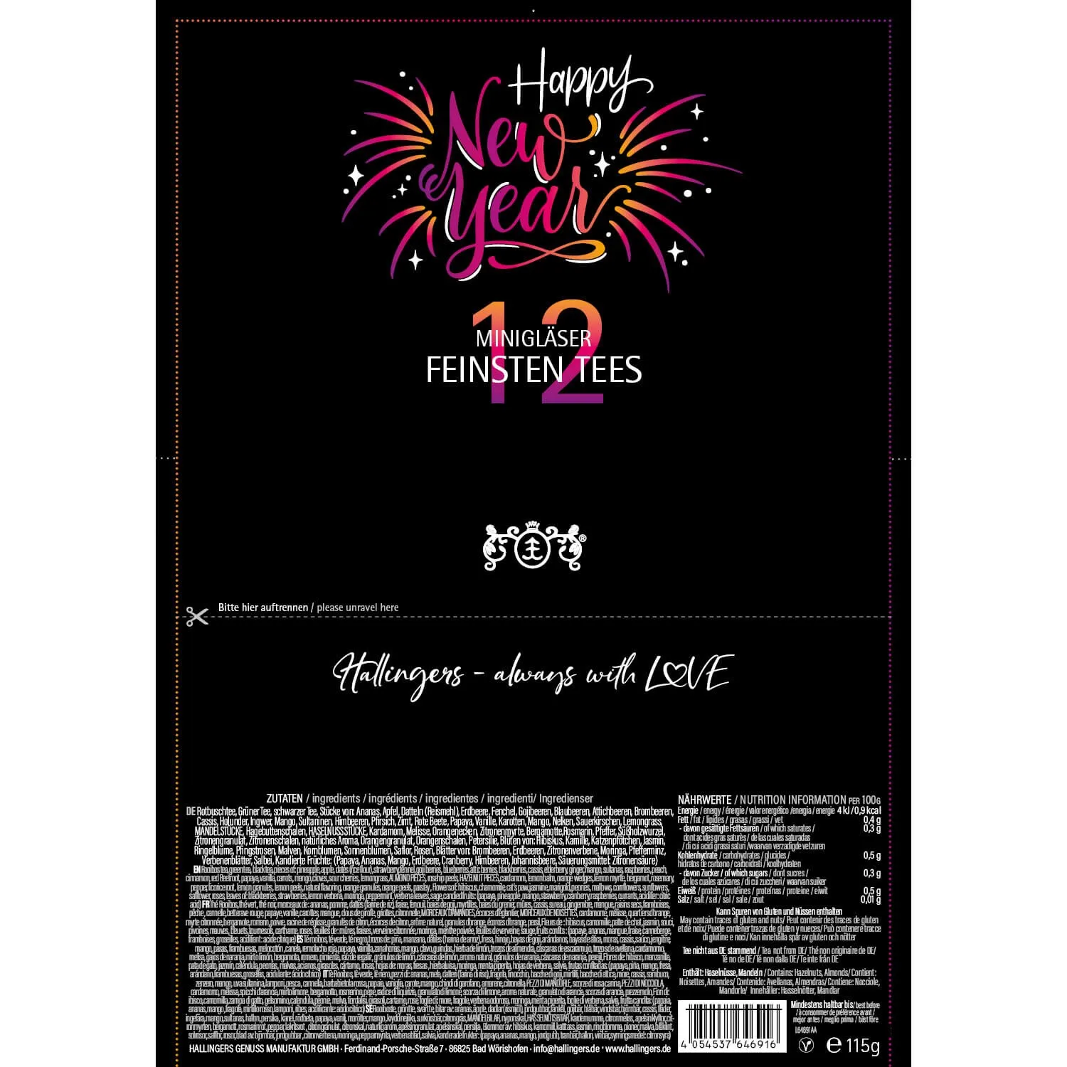 Happy New Year Pink (12 Tees im Glas)
