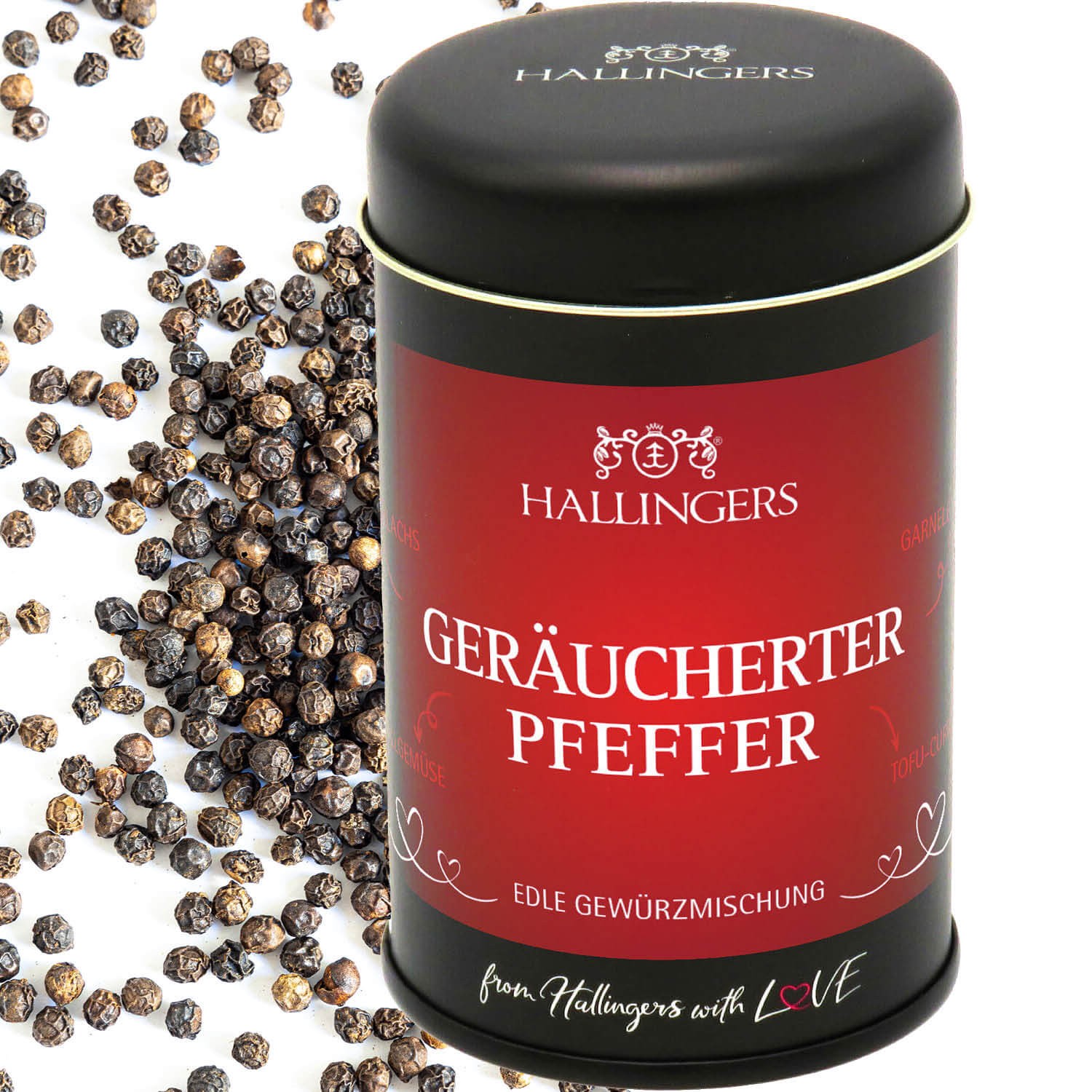 Gewürze Geschenk - Premium Pfeffer für Lachs, Pasta, Grillgemüse und Tofu-Curry, edle Geschenkdose "Geräucherter Pfeffer", Geschenkidee für Hobbyköche