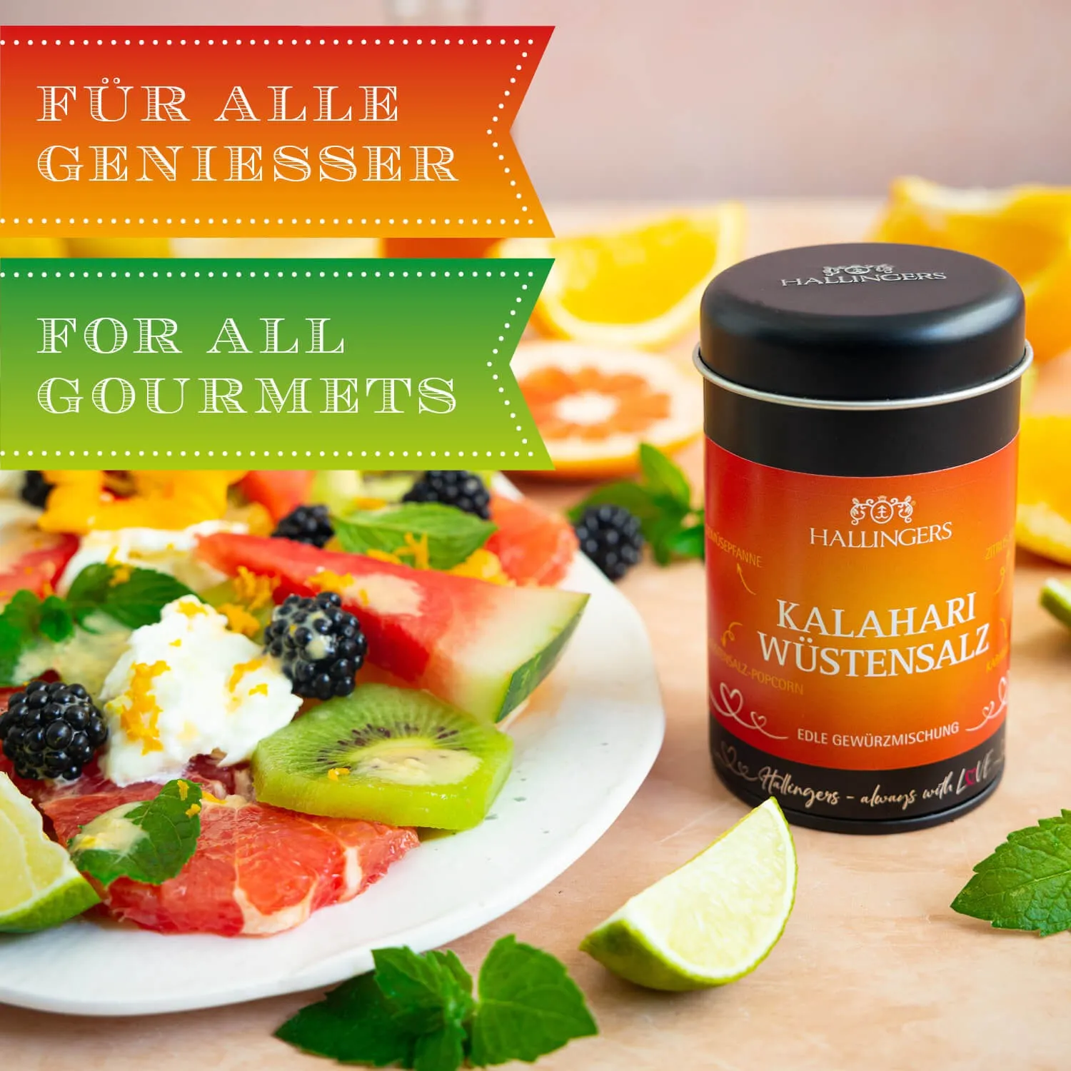 Die Verpackungsdesigns von Hallingers sind international ausgezeichnet (u.a. Red Dot Design Award, German Design Award Special Mention).