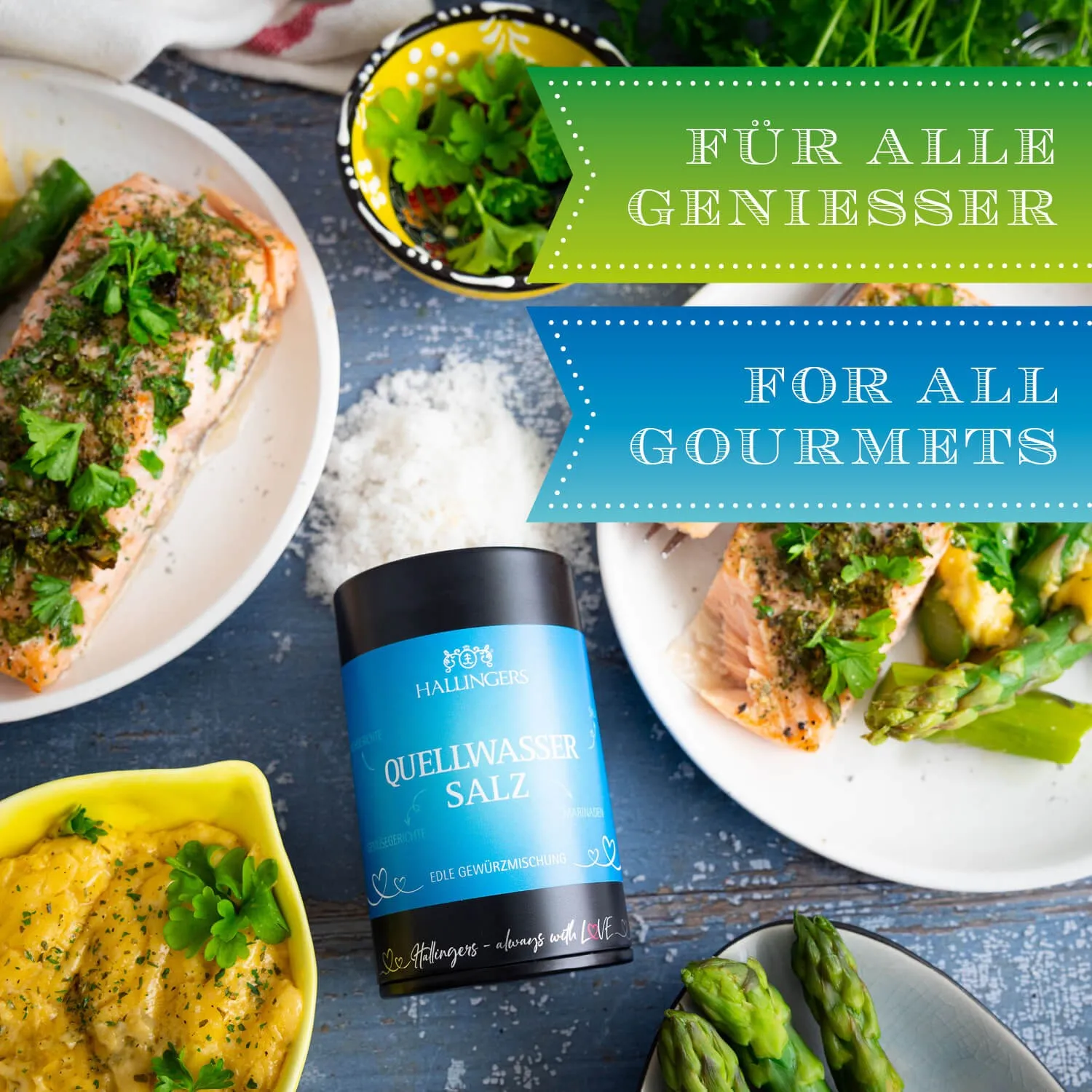 Die Verpackungsdesigns von Hallingers sind international ausgezeichnet (u.a. Red Dot Design Award, German Design Award Special Mention).