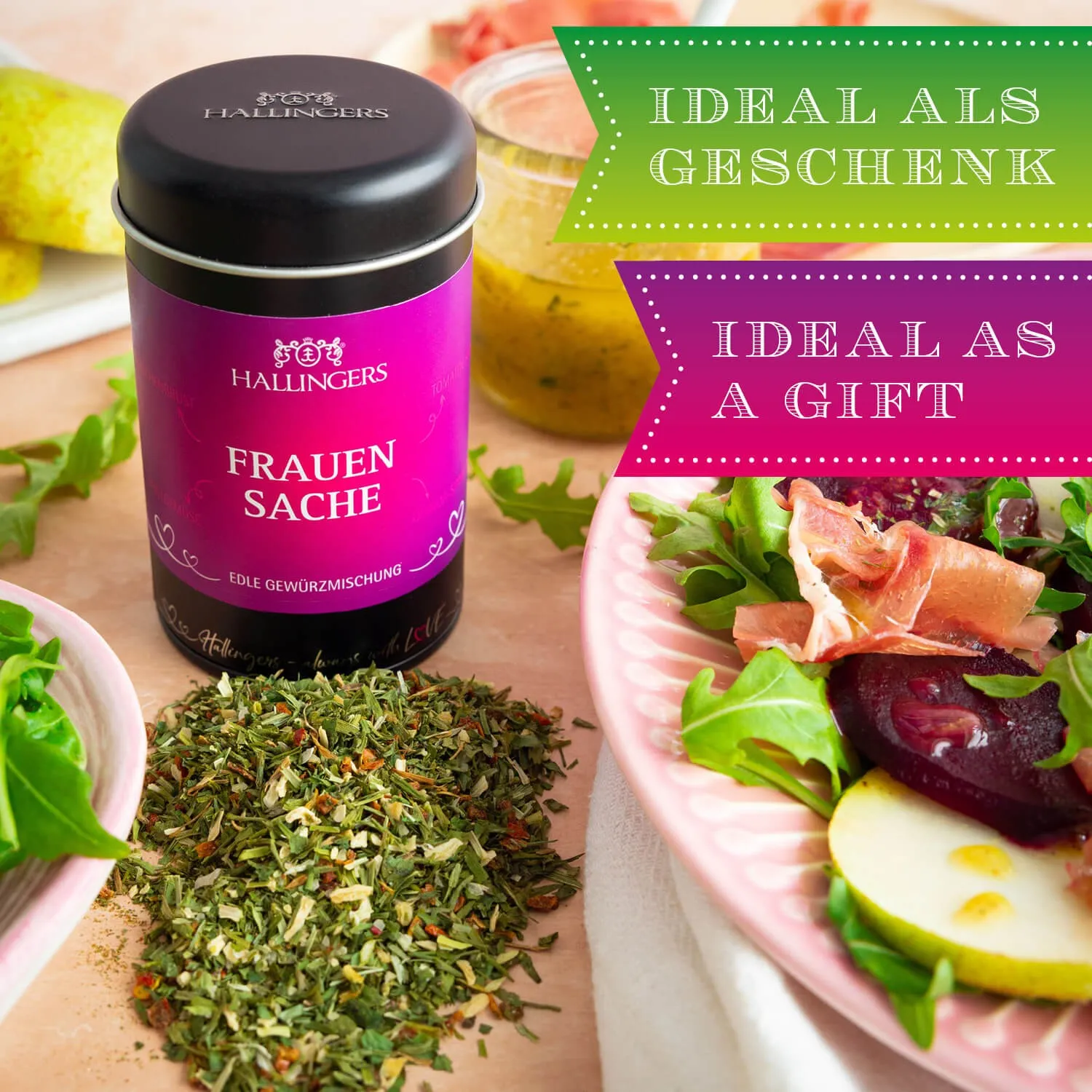 Die Verpackungsdesigns von Hallingers sind international ausgezeichnet (u.a. Red Dot Design Award, German Design Award Special Mention).