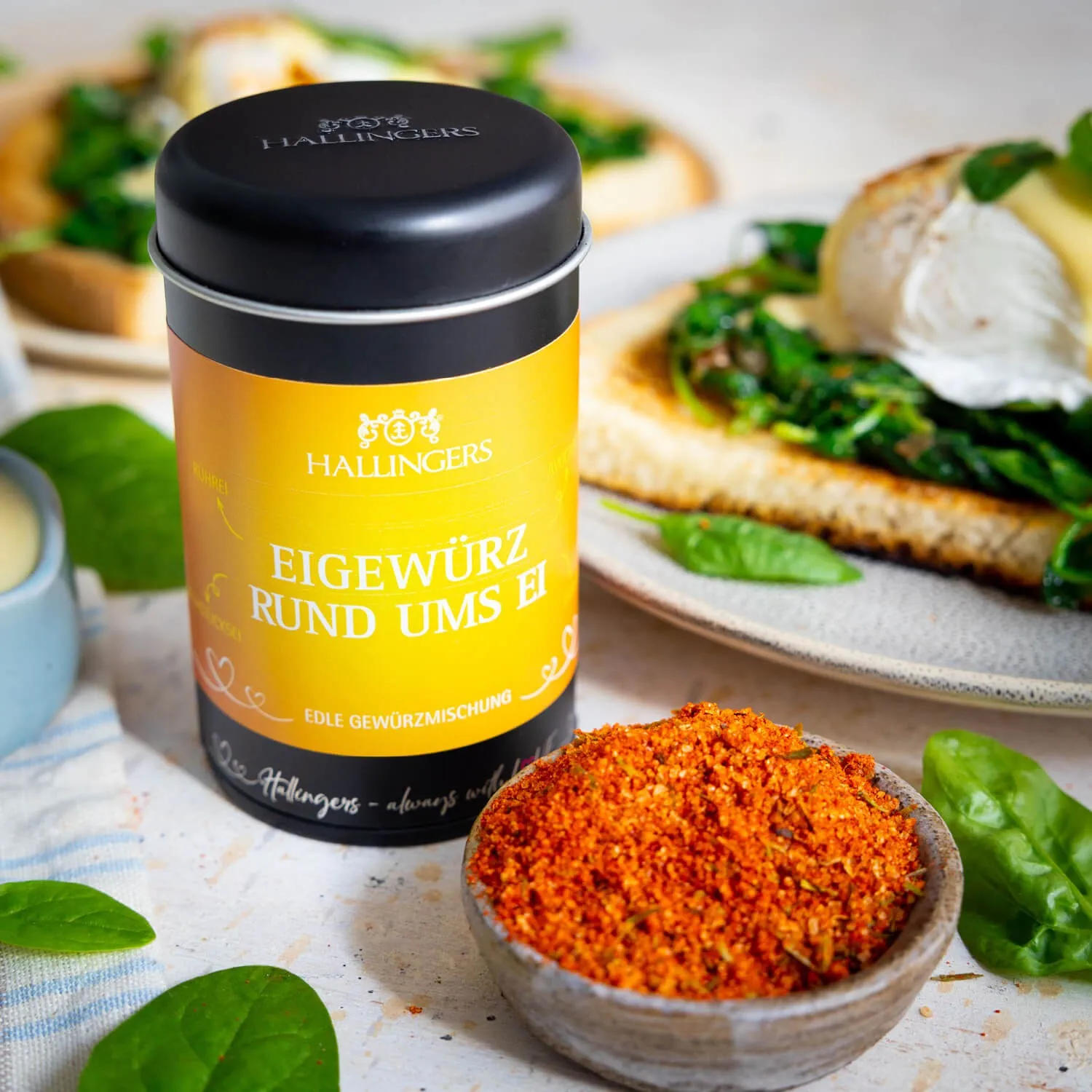 Feinste Gourmet-Gewürzmischung von Hallingers - in der edlen Aromadose mit Streueinsatz, luftdicht verschlossen und lange haltbar.