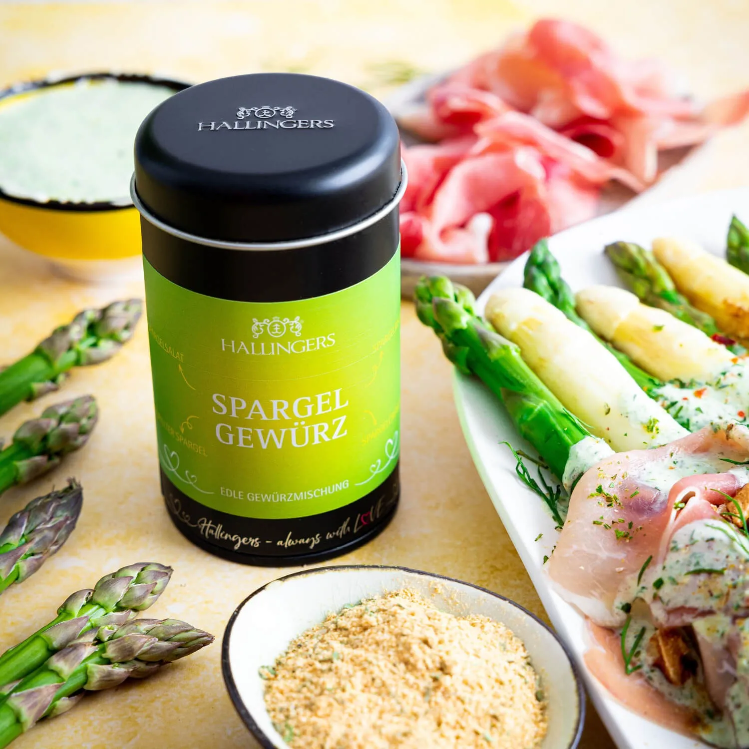 Feinste Gourmet-Gewürzmischung von Hallingers - in der edlen Aromadose mit Streueinsatz luftdicht lange haltbar