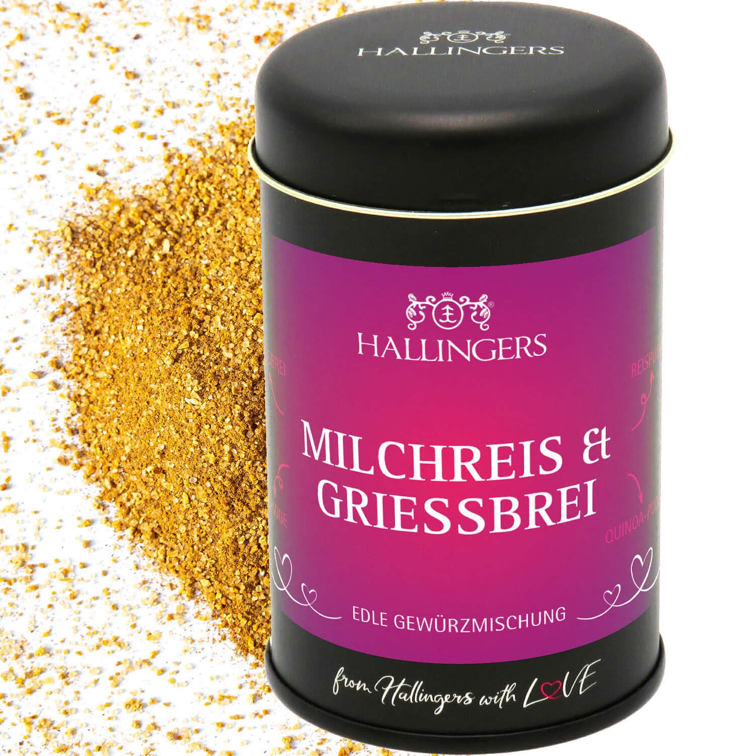 Gewürzmischung Geschenk - zum Kochen Geschenkdose "Milchreis & Griesbrei" - Hallingers Genuss Manufaktur