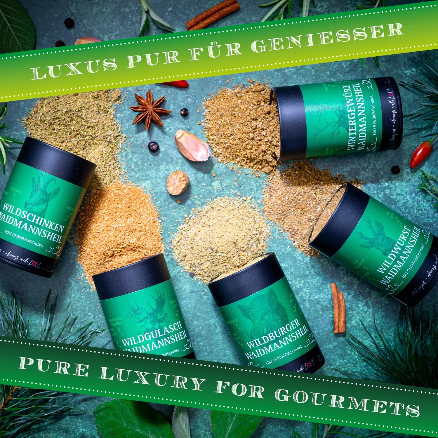 Top-Geschenk für alle Jäger und Jagdfreunde, für Gourmets, Kochfans und solche, die es werden wollen! Hochwertig und natürlich, da freut sich jeder!