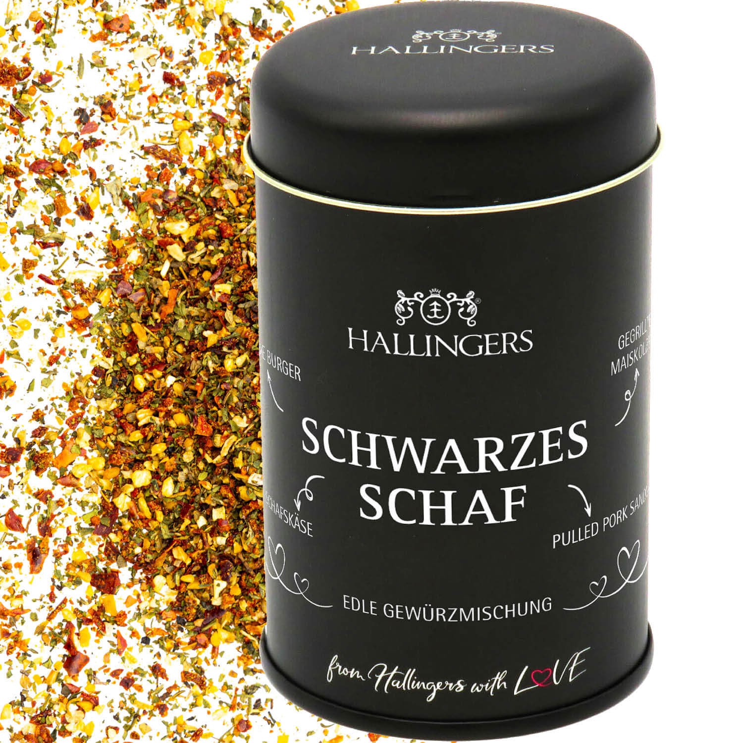 Gewürzmischung Geschenk - zum Kochen Geschenkdose "BBQ Schwarzes Schaf" - Hallingers Genuss Manufaktur