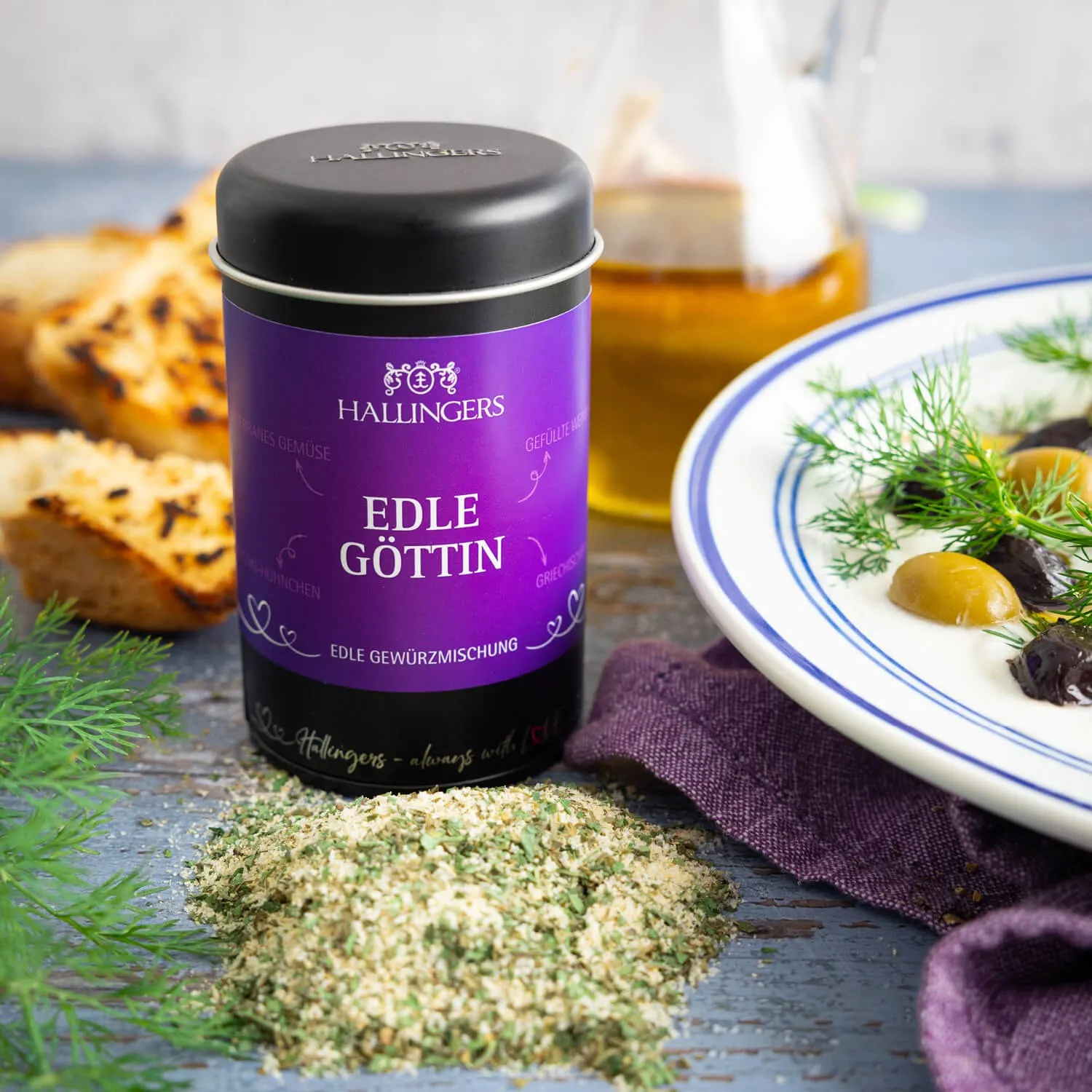 Feinste Gourmet-BBQ-Mischung von Hallingers - in der edlen Aromadose mit Streueinsatz luftdicht lange haltbar