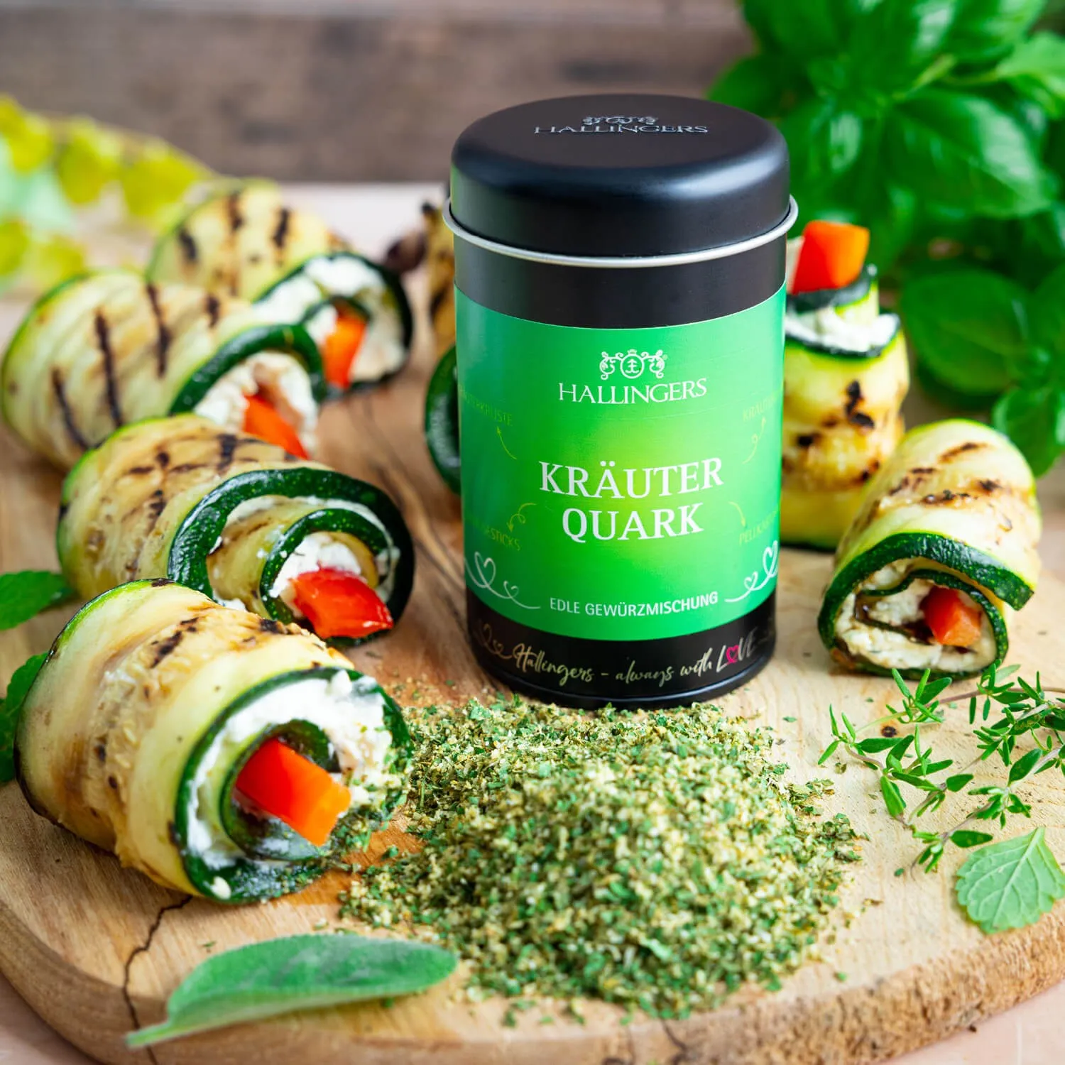 Feinste Gourmet-BBQ-Mischung von Hallingers - in der edlen Aromadose luftdicht lange haltbar