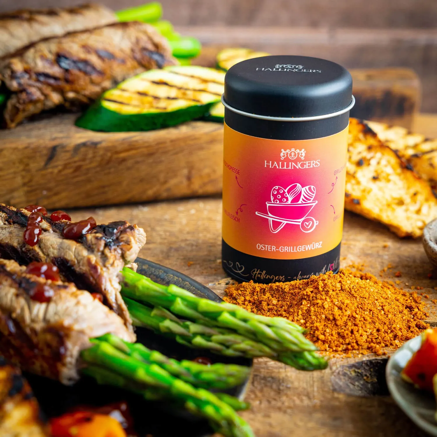 Feinste Gourmet-Gewürzmischung von Hallingers - in der edlen Aromadose mit Streueinsatz luftdicht lange haltbar