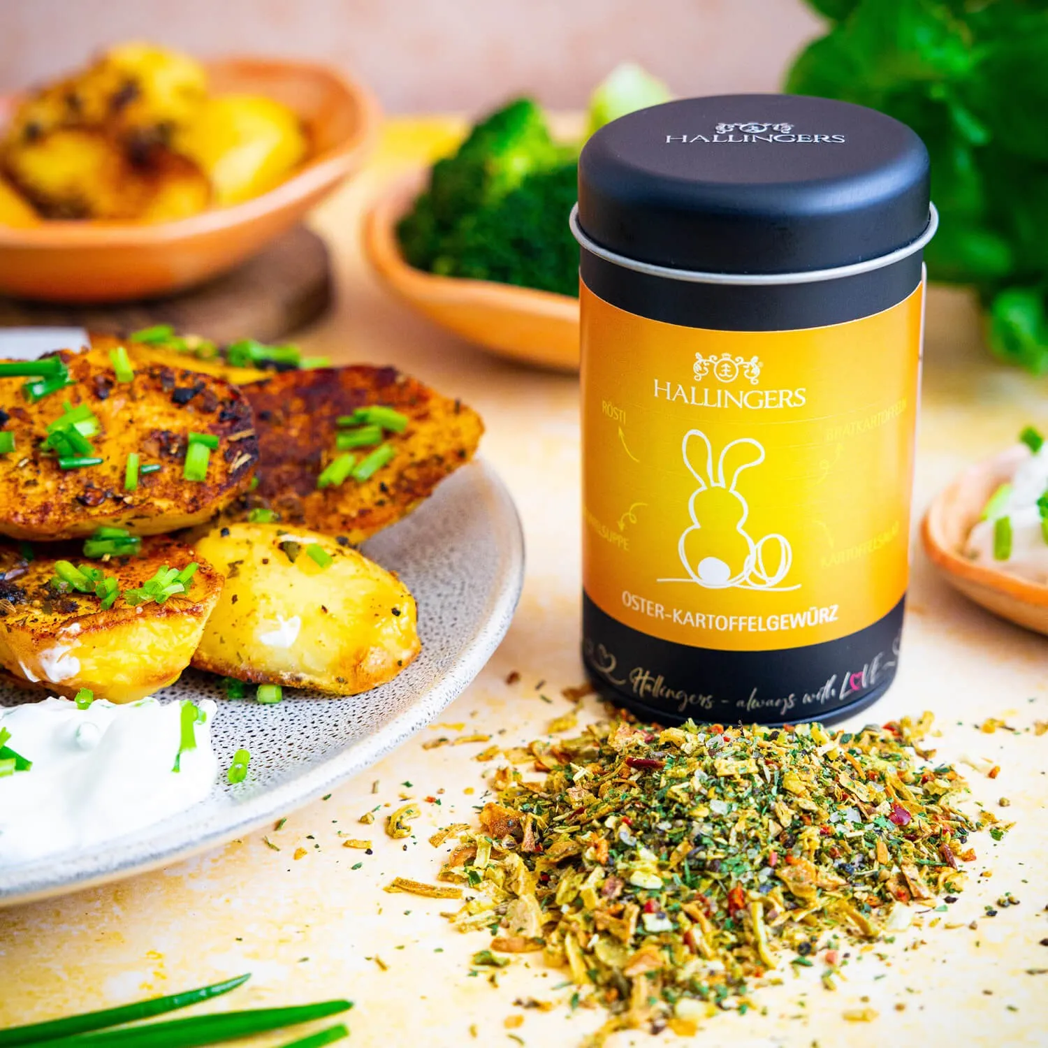 Feinste Gourmet-Gewürzmischung von Hallingers - in der edlen Aromadose mit Streueinsatz luftdicht lange haltbar