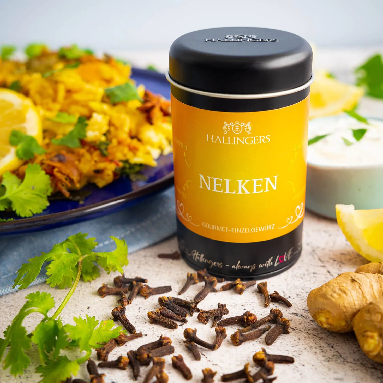 Feinste Gourmet-Gewürzmischung zu Weihnachten von Hallingers - in der edlen Aromadose luftdicht lange haltbar