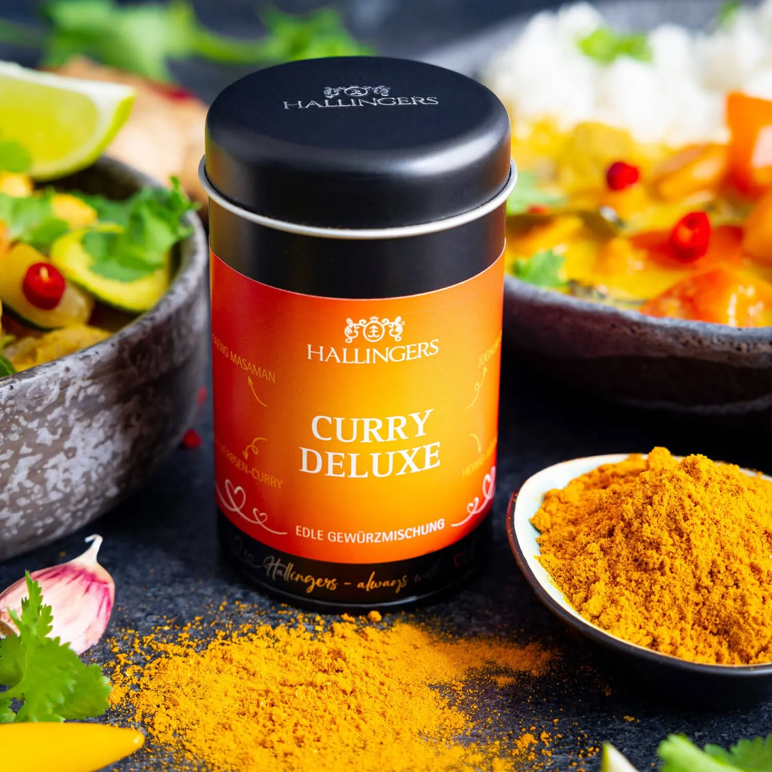 Feinste Gourmet-Gewürzmischung zu Weihnachten von Hallingers - in der edlen Aromadose luftdicht lange haltbar