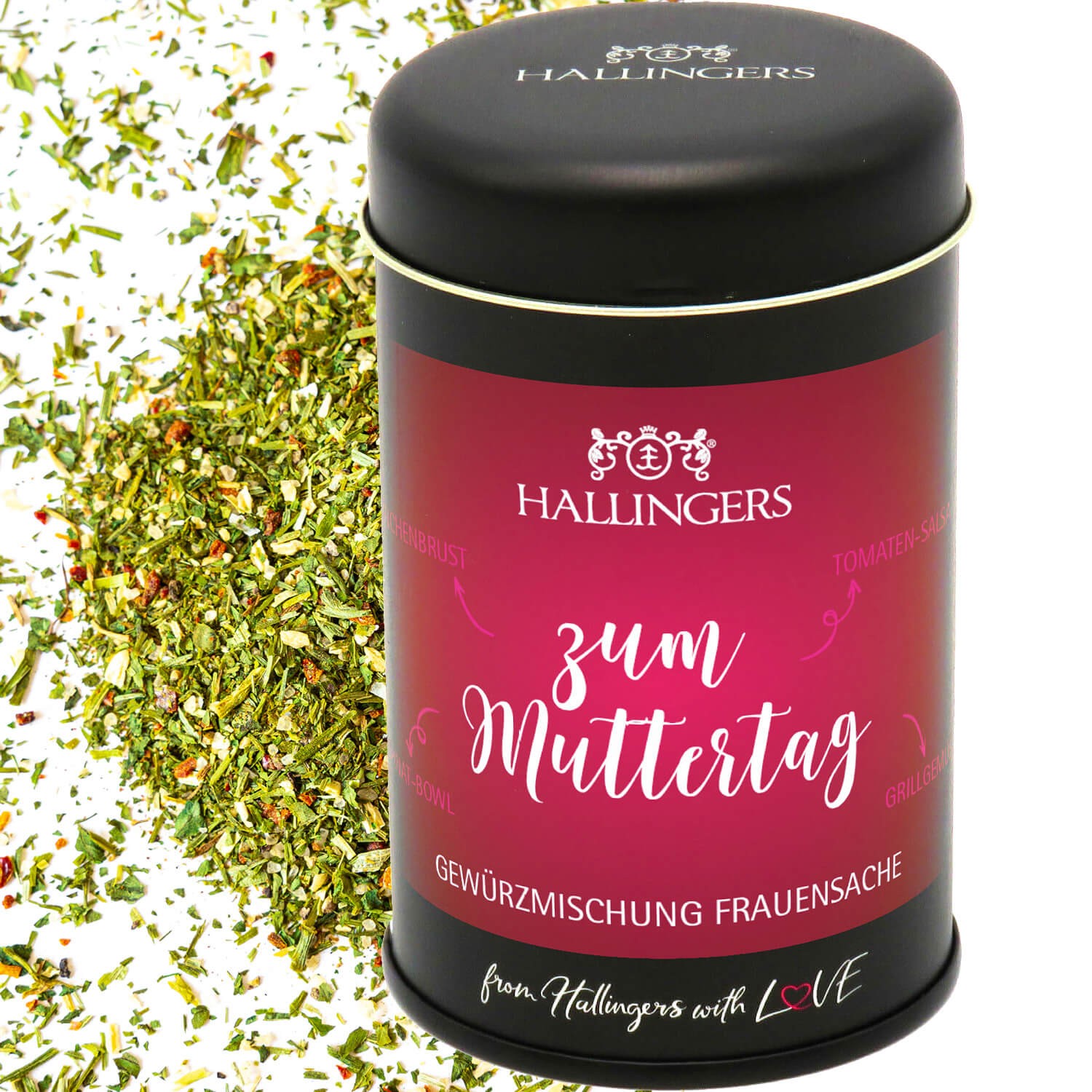 Gewürze Geschenk Muttertag & Vatertag - Gewürz-Mischung für Salat, Gemüse & Geflügel zum Muttertag für Mama Mutter Oma, edle Geschenkdose "Zum Muttert