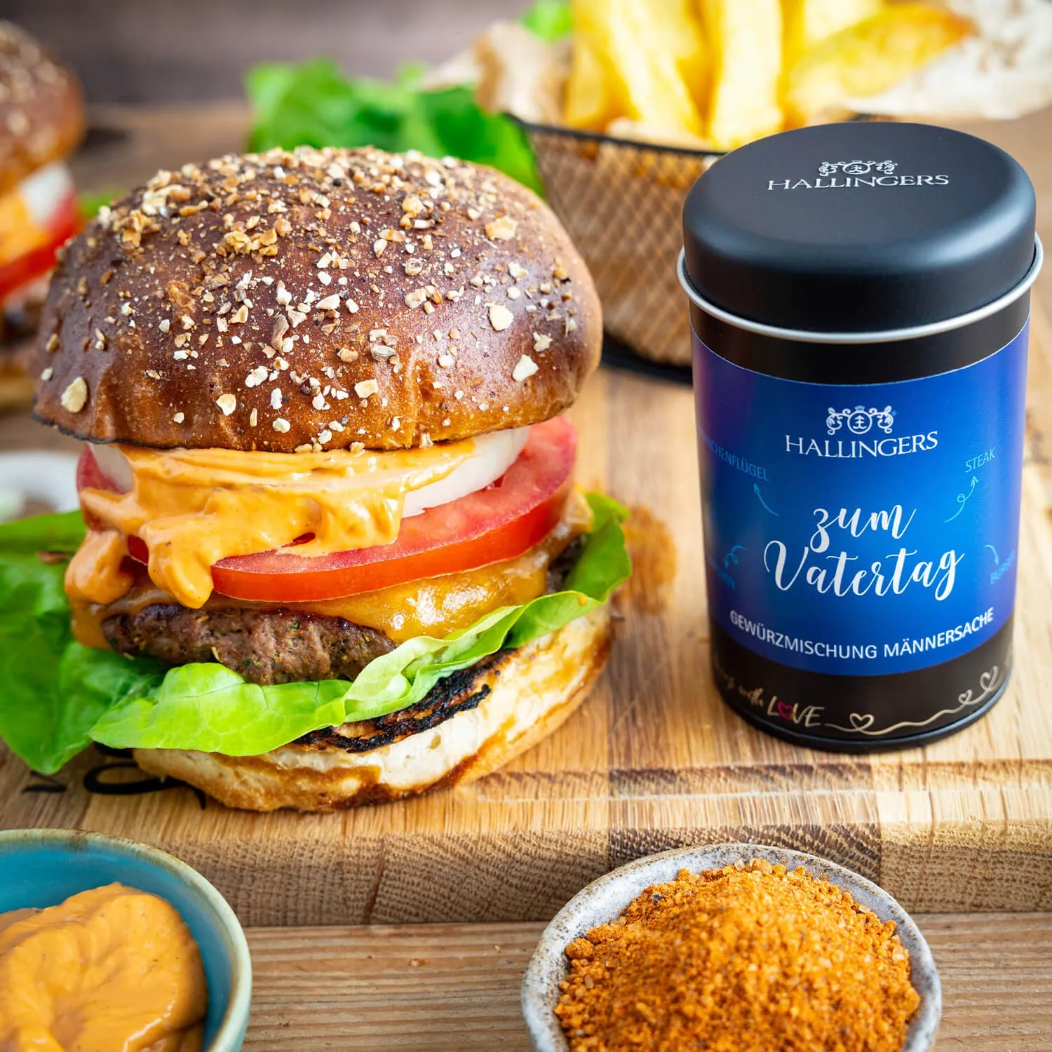 Feinster Gourmet-Gewürzmischung von Hallingers - in der edlen Aromadose, luftdicht verschlossen und lange haltbar.