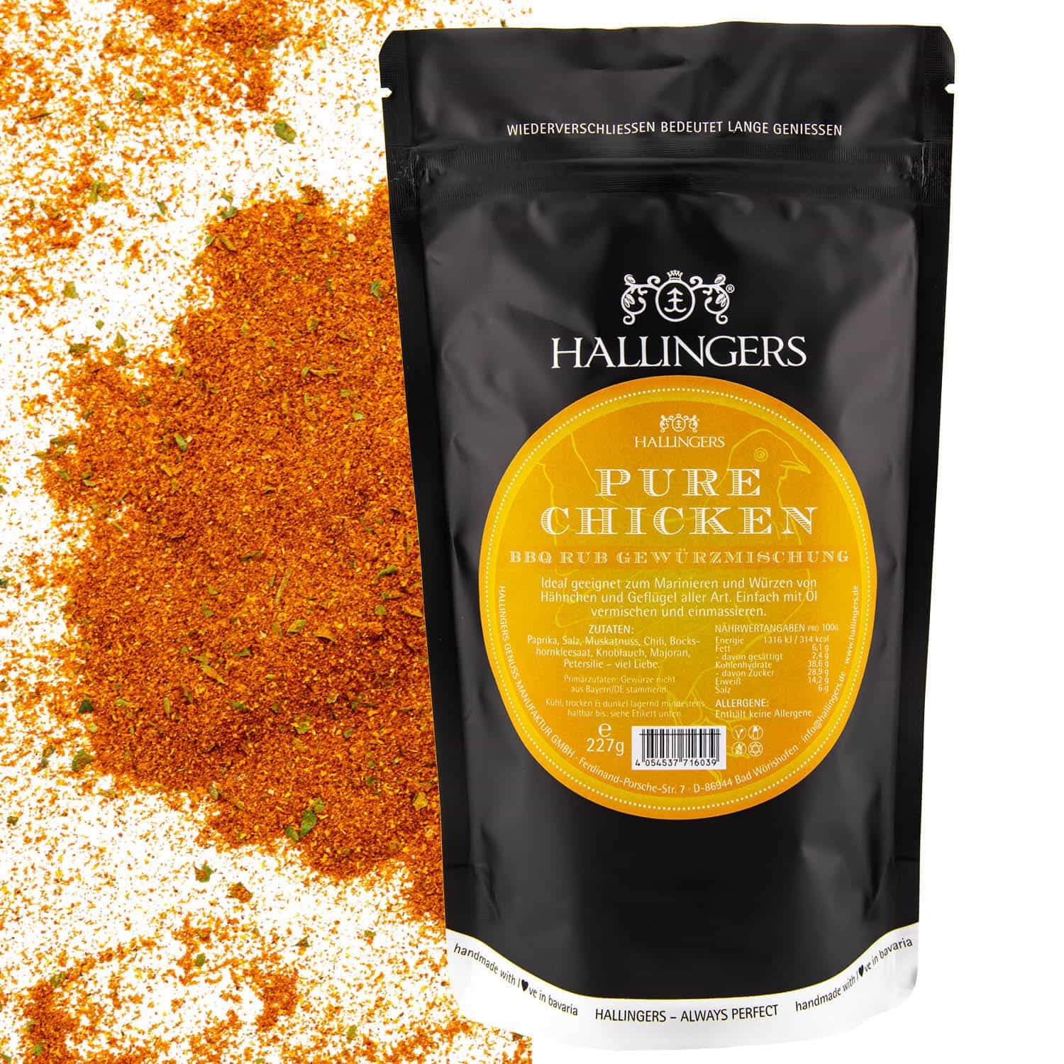 Gewürz-Mischung BBQ-Rub Marinade für Geflügel perfekt zum Würzen & Grillen (227g) - Pure Chicken