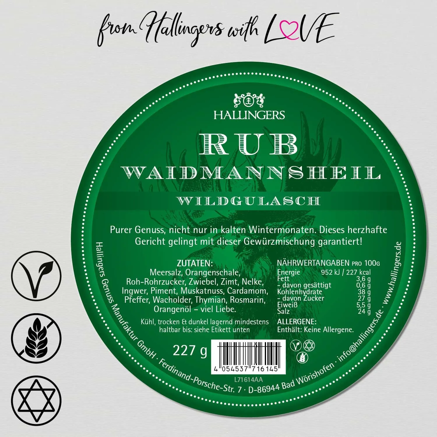 Wildgulasch Rub (für Geflügel-, Rindergulasch & Ragout) - Gewürz-Rub, zum Marinieren Aromabeutel