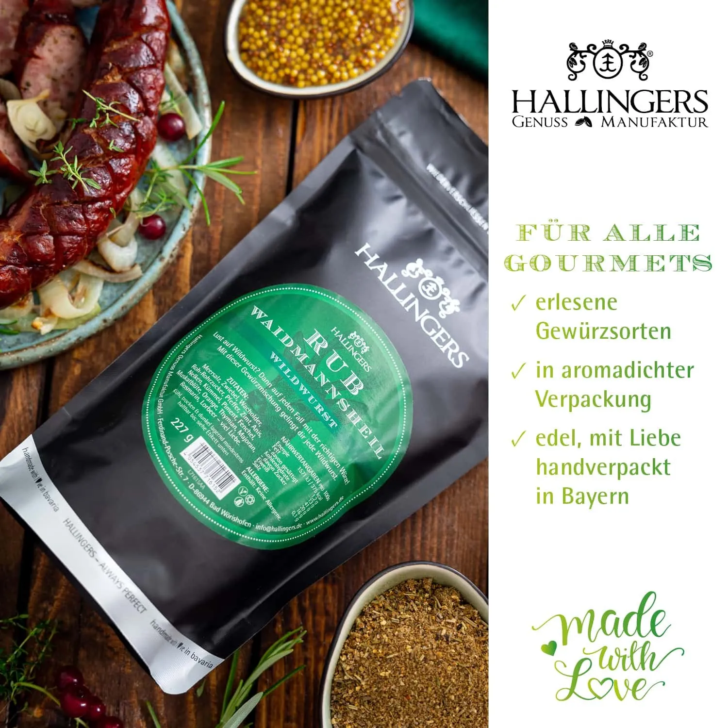 BESONDERS STATT GEWÖHNLICH - Edition \Wildwurst Rub\: Vergiss langweilige Grillgewürze ohne Persönlichkeit - außergewöhnlicher BBQ-Geschmack beginnt dort, wo Qualität, Aroma und Rezeptur wichtiger sind als Marge und Masse