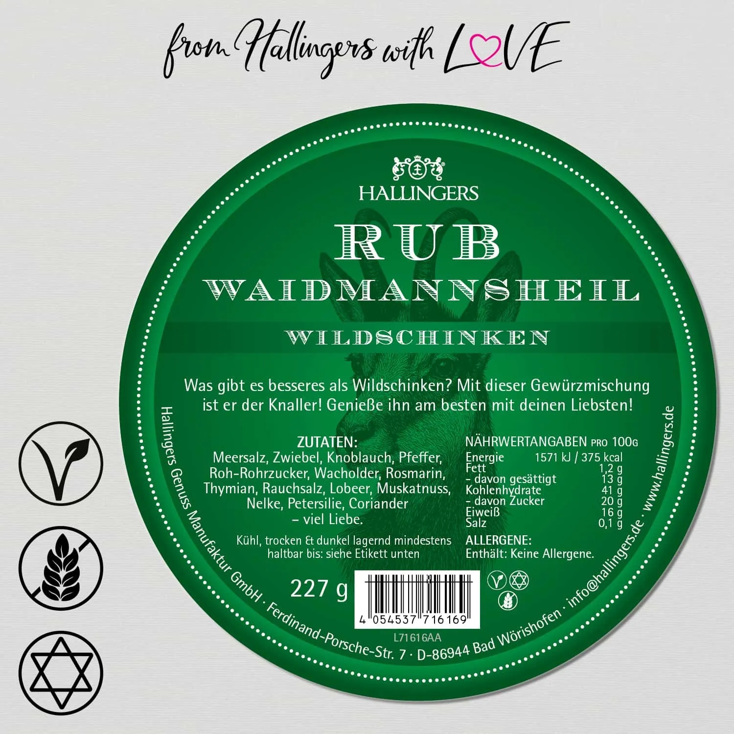 Wildschinken Rub (für Wildgerichte & Schinkenwürze) - Gewürz-Rub, zum Marinieren Aromabeutel