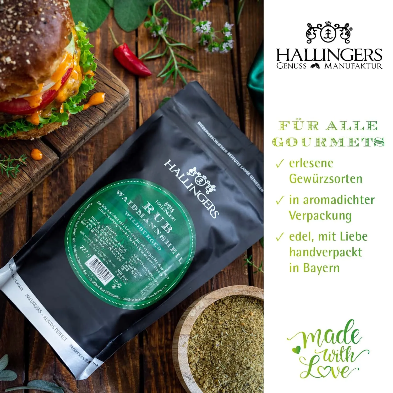 BESONDERS STATT GEWÖHNLICH - Edition \Wildburger Rub\: Vergiss langweilige Grillgewürze ohne Persönlichkeit - außergewöhnlicher BBQ-Geschmack beginnt dort, wo Qualität, Aroma und Rezeptur wichtiger sind als Marge und Masse
