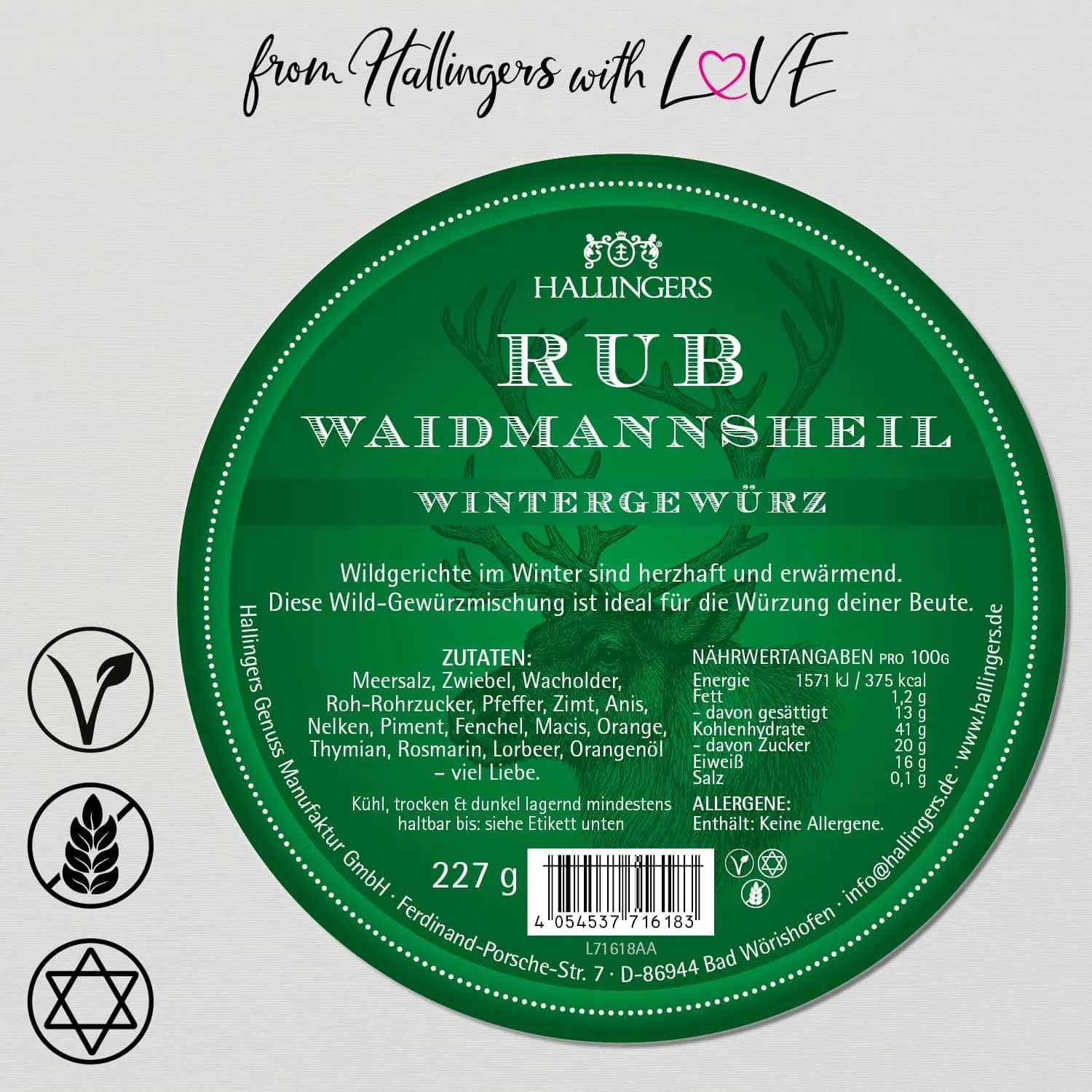 Wintergewürz Rub (für Wild im Winter & Wildgulasch) - Gewürz-Rub, zum Marinieren Aromabeutel