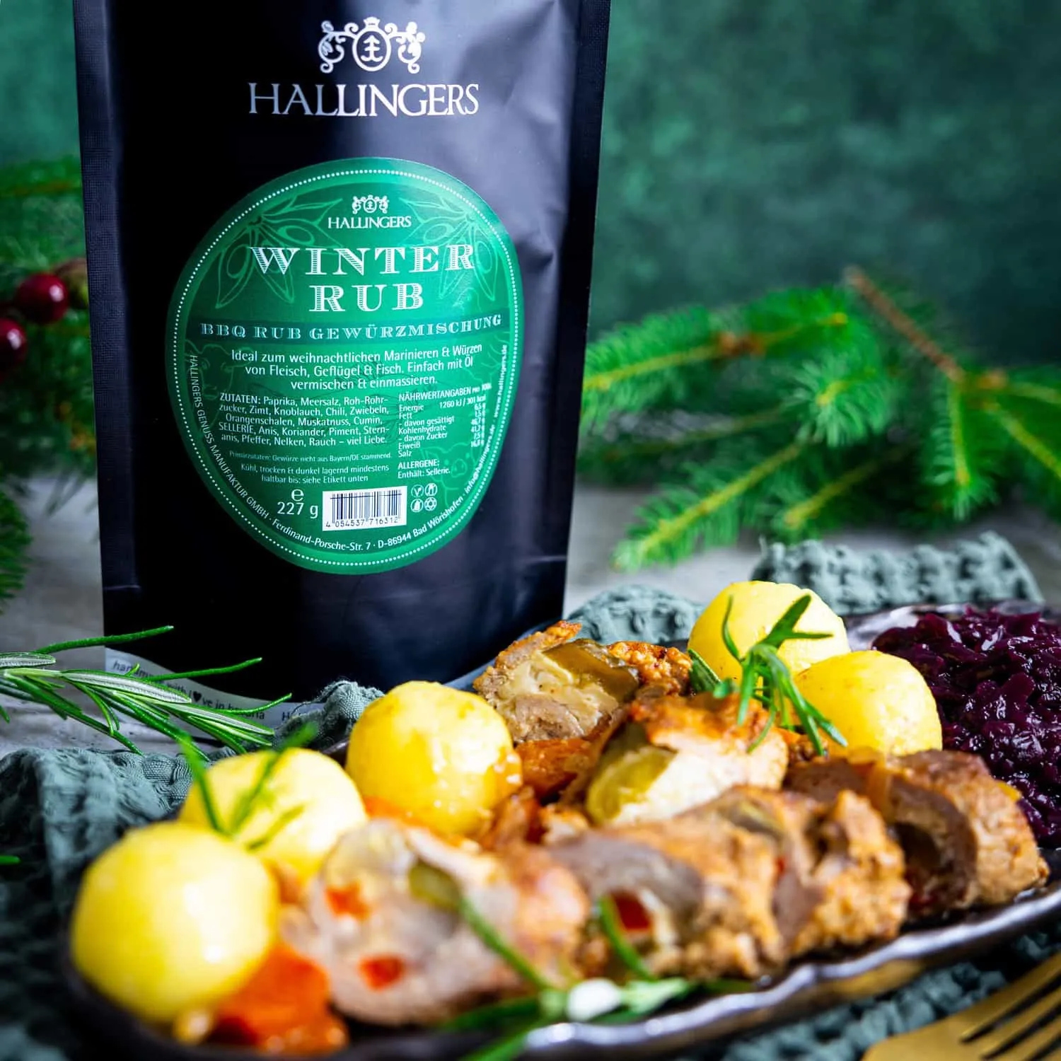 Feinste Gourmet-Gewürzmischung zu Weihnachten von Hallingers - in der edlen Aromadose luftdicht lange haltbar