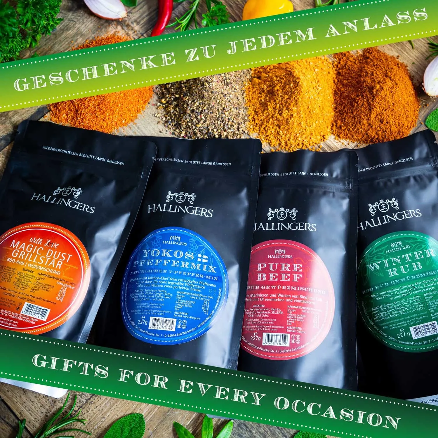 Unser magischer Weihnachts-Rub ist ideal für Grillmarinaden für Fleisch, Geflügel oder Fisch. Auch pur verleiht er Ihrer Kochkunst eine peppige Note. 