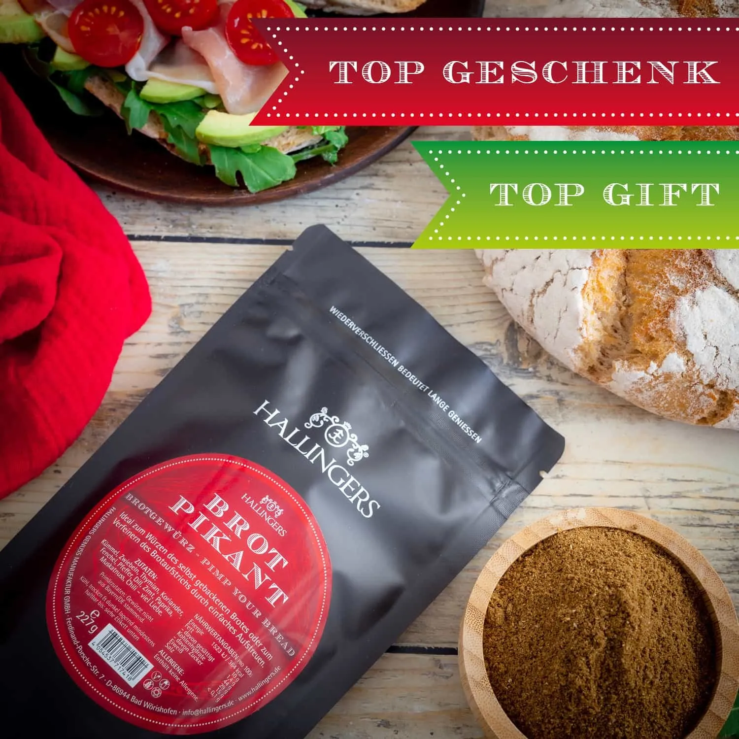 Die Verpackungsdesigns von Hallingers sind international ausgezeichnet (u.a. Red Dot Design Award, German Design Award Special Mention)