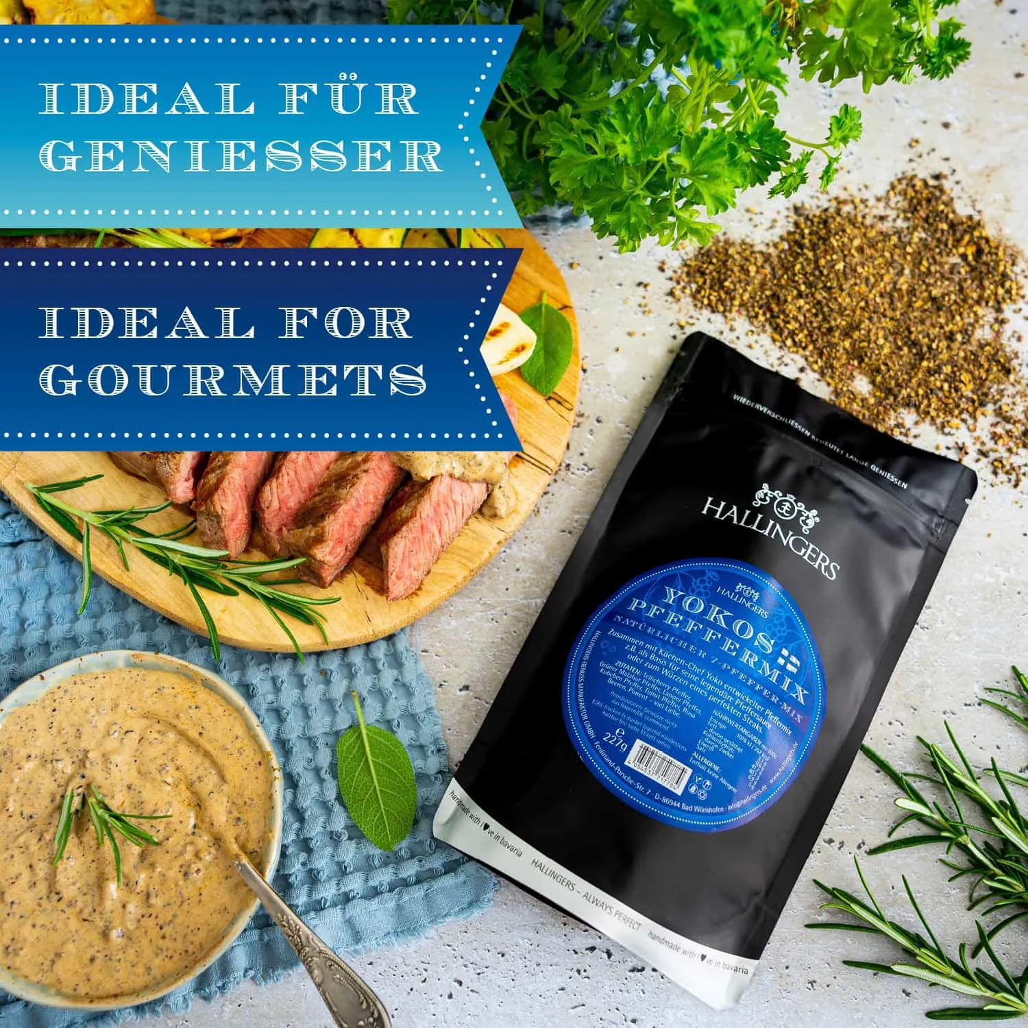 Die Verpackungsdesigns von Hallingers sind international ausgezeichnet (u.a. Red Dot Design Award, German Design Award Special Mention)