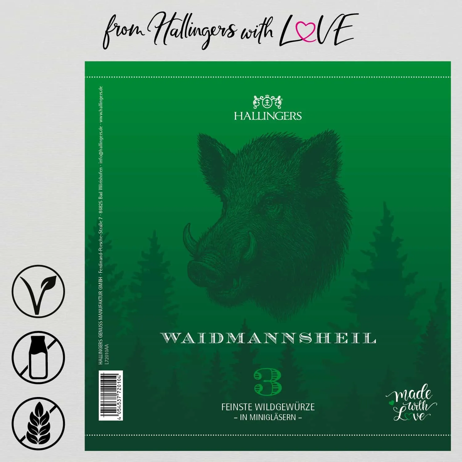 Waidmannsheil Wild - Gewürz-Set, 3 Gläser in Geschenkdose